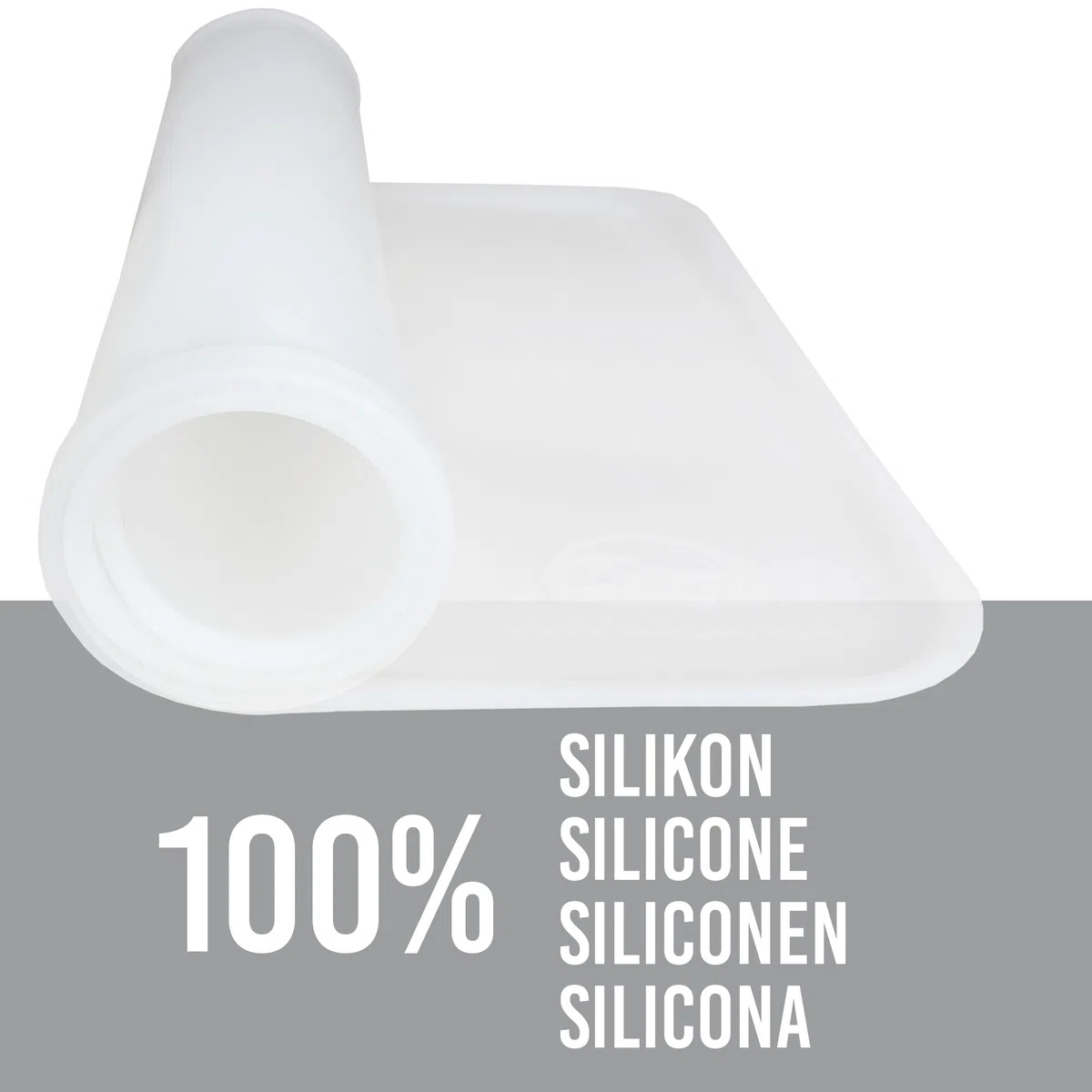 Basic, tappetino in silicone, 60 x 40 cm, trasparente, antiscivolo, per cani, gatti, tappetino per cani e gatti