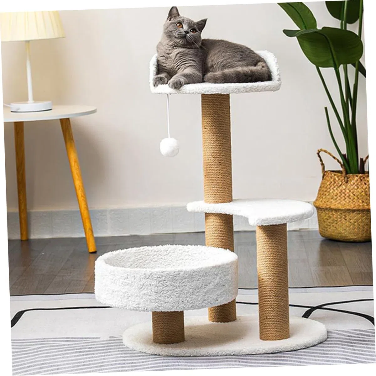 Tiragraffi per Gatti Colonna di Arrampicata Fai da Te in Legno Resistente 6Cm X 40Cm Ricambio per Albero Tiragraffi Protezione Casa per Gatti