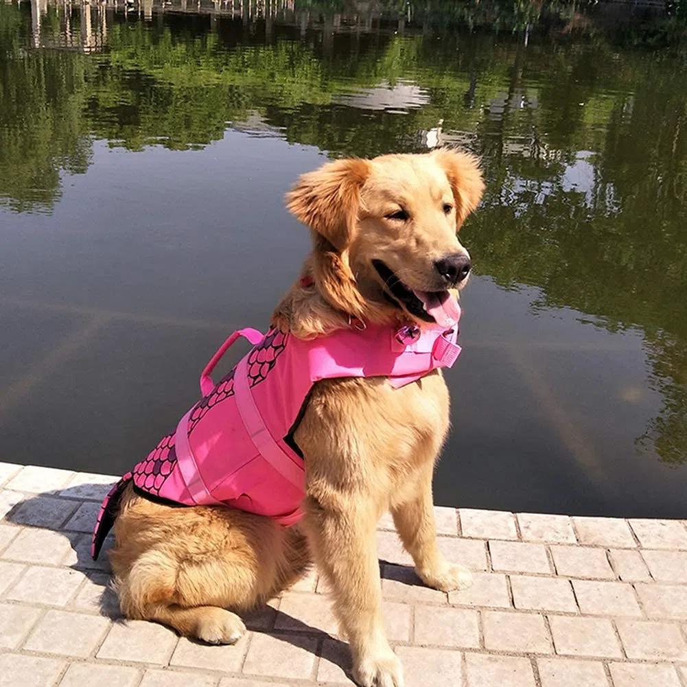 OMEM Giubbotto di Salvataggio per Cani, Giubbotto Galleggiante per Piscina per Cuccioli, Ideale per Nuotare, Fare Surf, Andare in Barca e Tenere il Cucciolo al Sicuro Nell'acqua