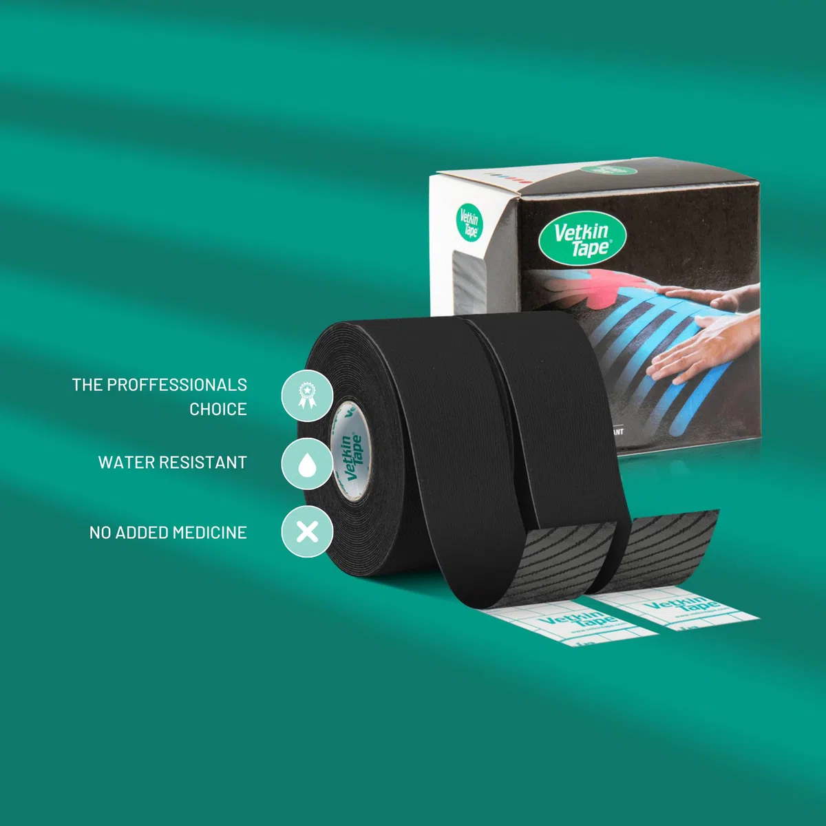 Vetkintape,2 rotoli 3 cmx5 m,nastro kinesiologico per cavalli equine/, migliorare la funzione muscolare, sostenere articolazioni e Segmental influenza