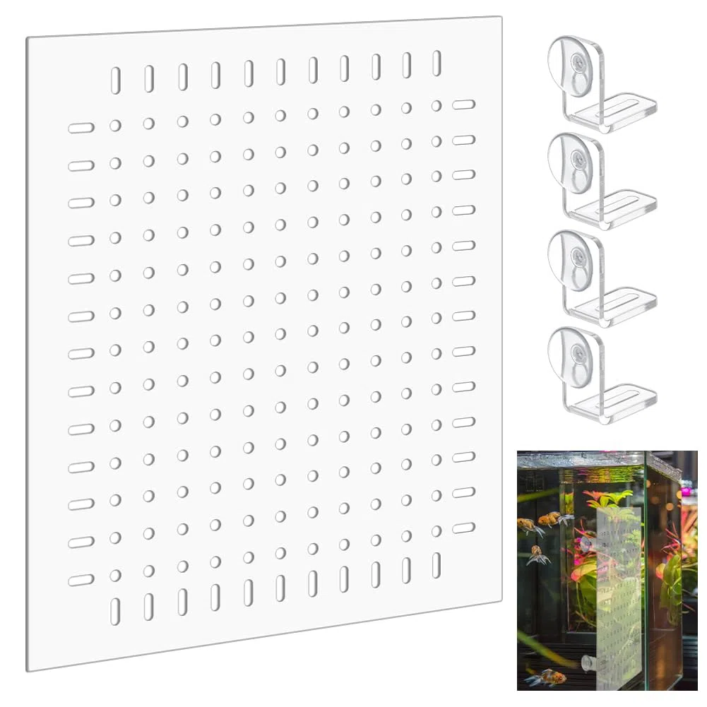 PH PandaHall Kit Divisori per Acquari in Acrilico, Set di Separatori Trasparenti per Acquari con Ventose per Separare Pesci Acquario Griglia Divisore Separatore,30x25cm