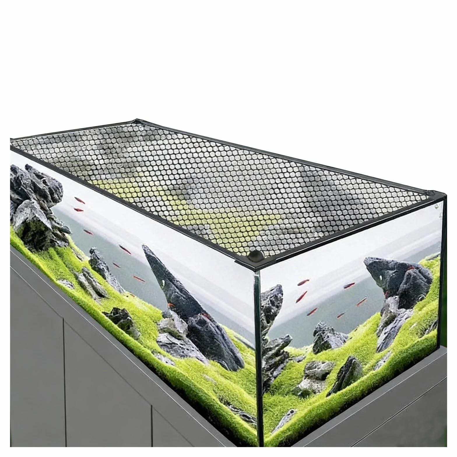 Coperchio Per Acquario Copertura Anti-Salto Magnetica DIY,Coperchio Di Terrario In Rete Su Misura,Coperchio Anti-Salto Per Acquario Tagliabile Ventilato E Trasparente