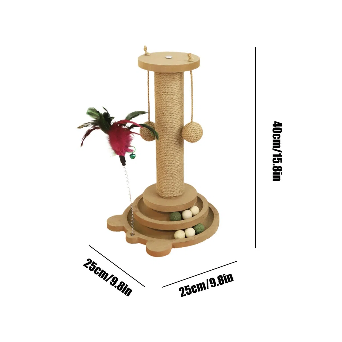 Tiragraffi per Gatti | Torre Con Palline Per Gatti,Struttura Arrampicabile Con Bacchetta Gioco E Palle In Sisal Resistente Verticale Per Cuccioli