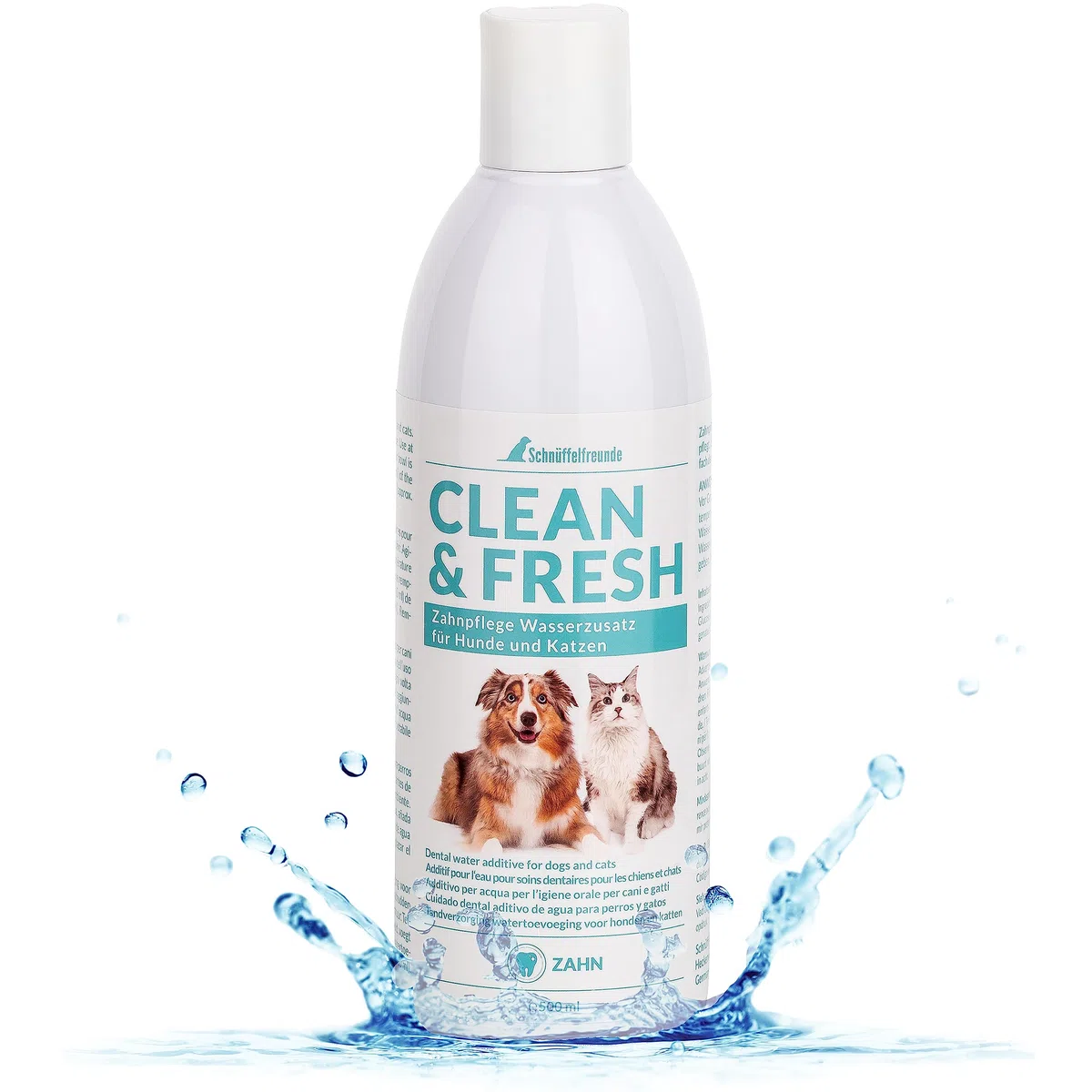 Additivo per Acqua per l'igiene Orale di Cani e Gatti | Alito frescho e Denti sani - Aiuta a prevenire placca e tartaro - 500ml (Classic)