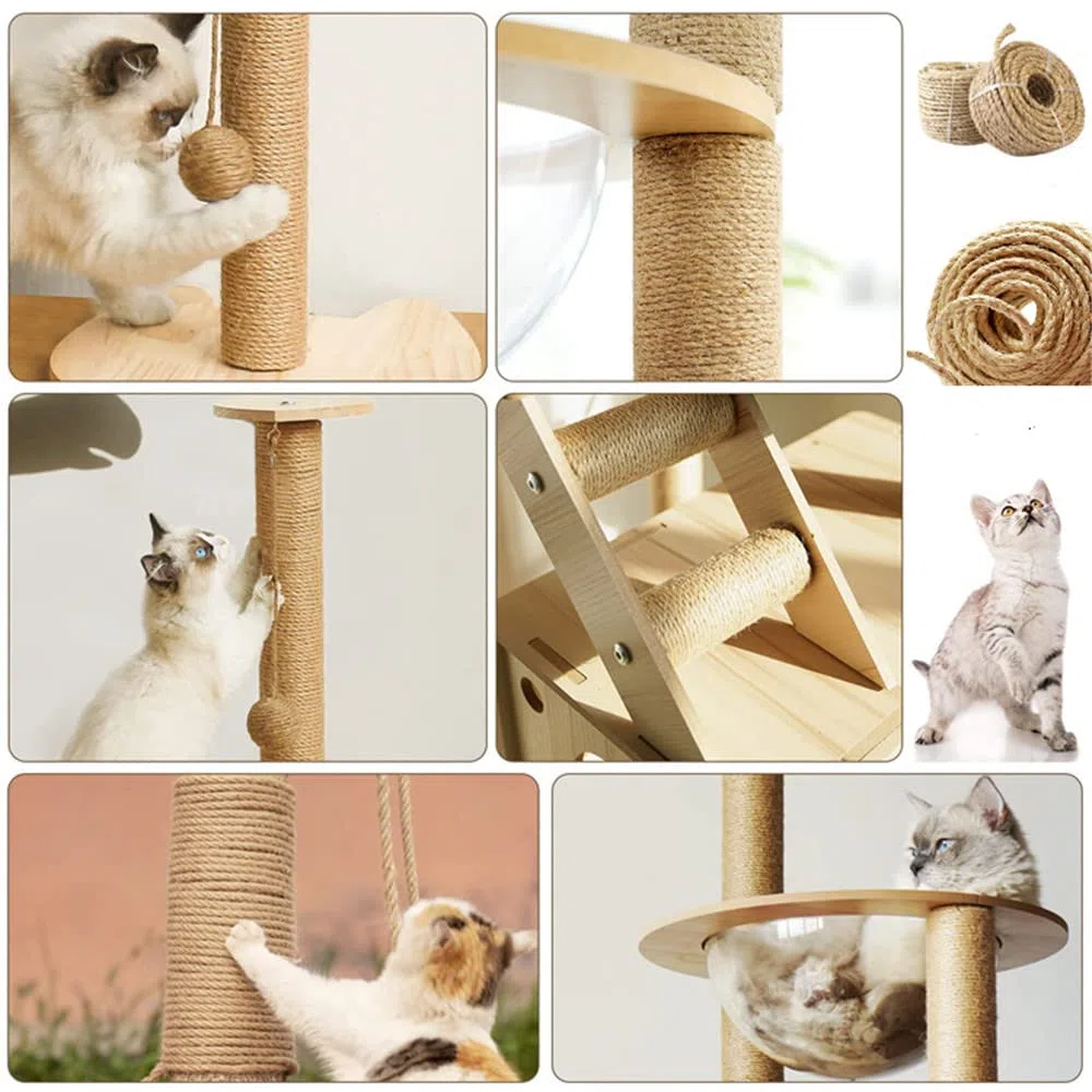 Corda in sisal per tiragraffi per gatti in sisal naturale, 6 mm (6 mm, 50 m)