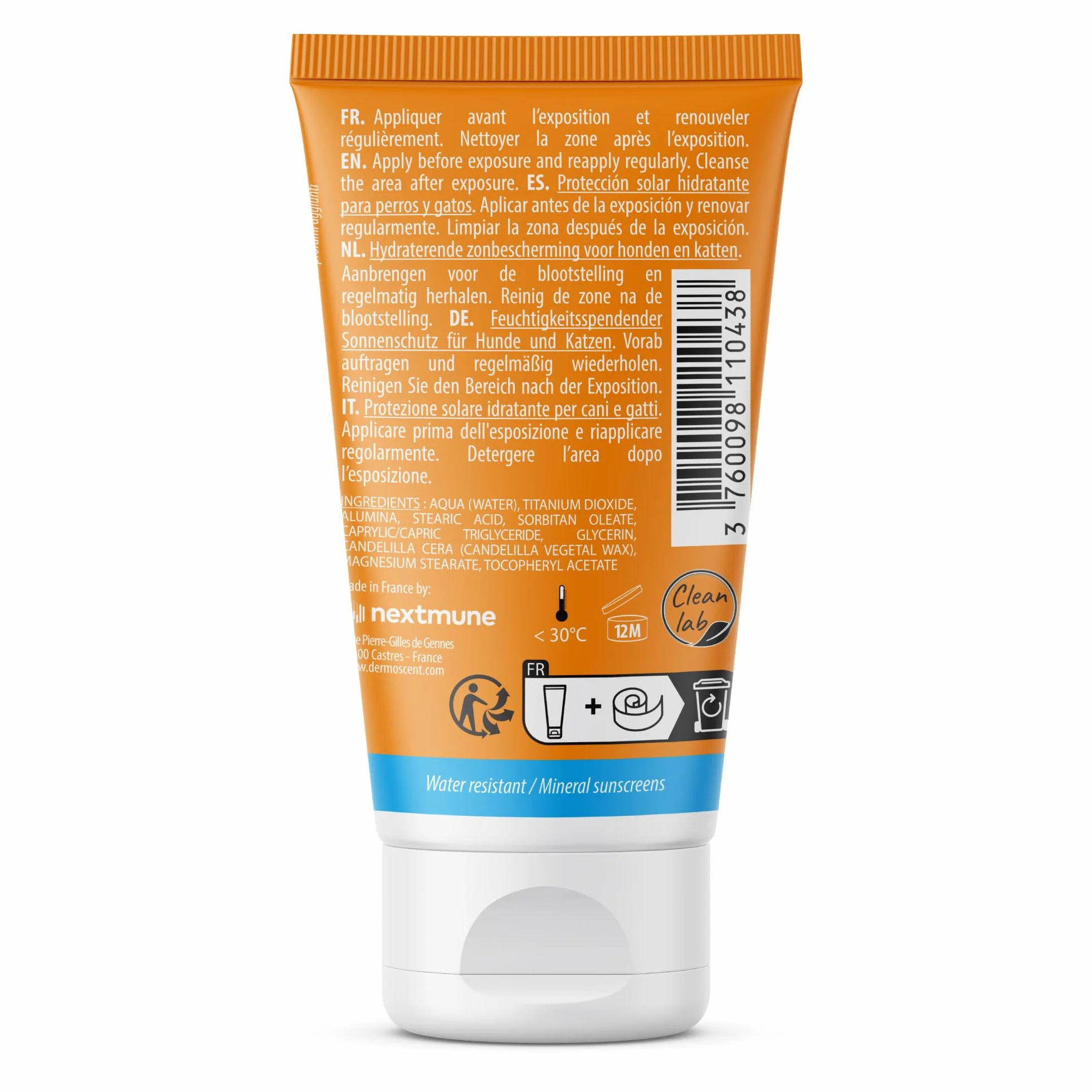 Dermoscent Sunfree - Crema solare per cane e gatto, flacone da 30 ml