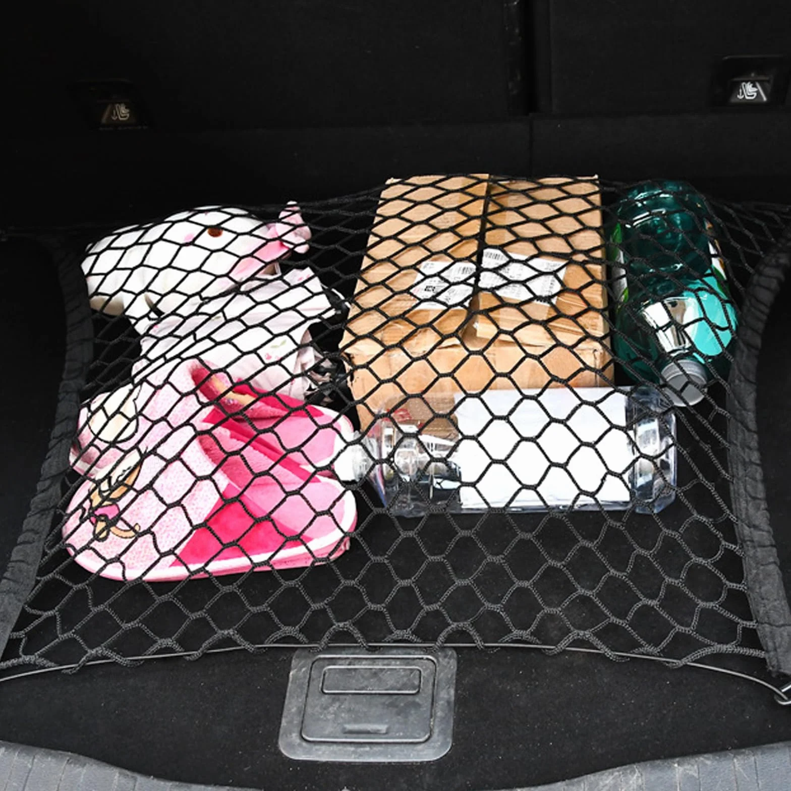 Griglia Protettiva Barriera per Auto Rete di Separazione: Protezione per Cani Auto Protezione per Cani Realizzata in Polipropilene con 4 Ganci, Elasticità Cancello per Cani per il Bagagliaio Divisorio