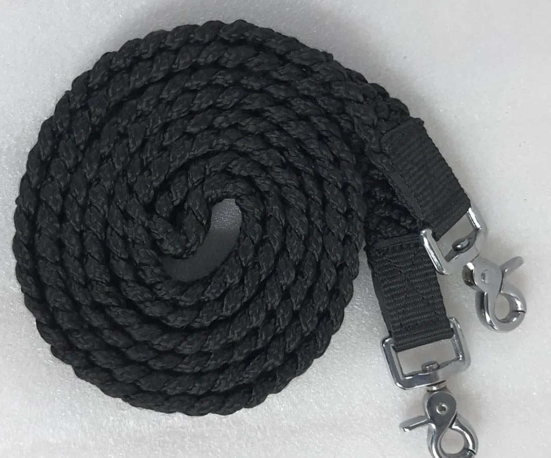 Redini in cotone intrecciato per testiera per cavallo, con bottoni a pressione, redini morbide e resistenti