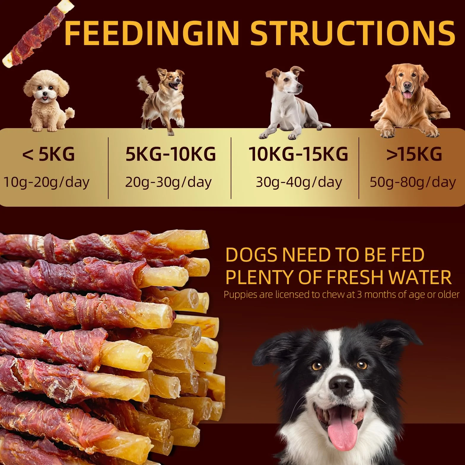 Dolcetti per cani in pelle di manzo ricoperti di anatra, ossa e bastoncini da masticare per cani piccoli e medi, dolcetti dentali a lunga durata, ricchi di proteine, snack naturali di allenamento