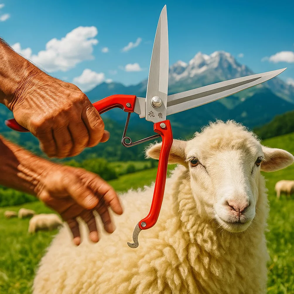 Haofy Tosatura Manuale delle Pecore, Tosatrici per Lana di Capra e Pecora, Forbici a Mano in Acciaio Inossidabile Forbici Multifunzionali per Tosare Le Pecore con Molla