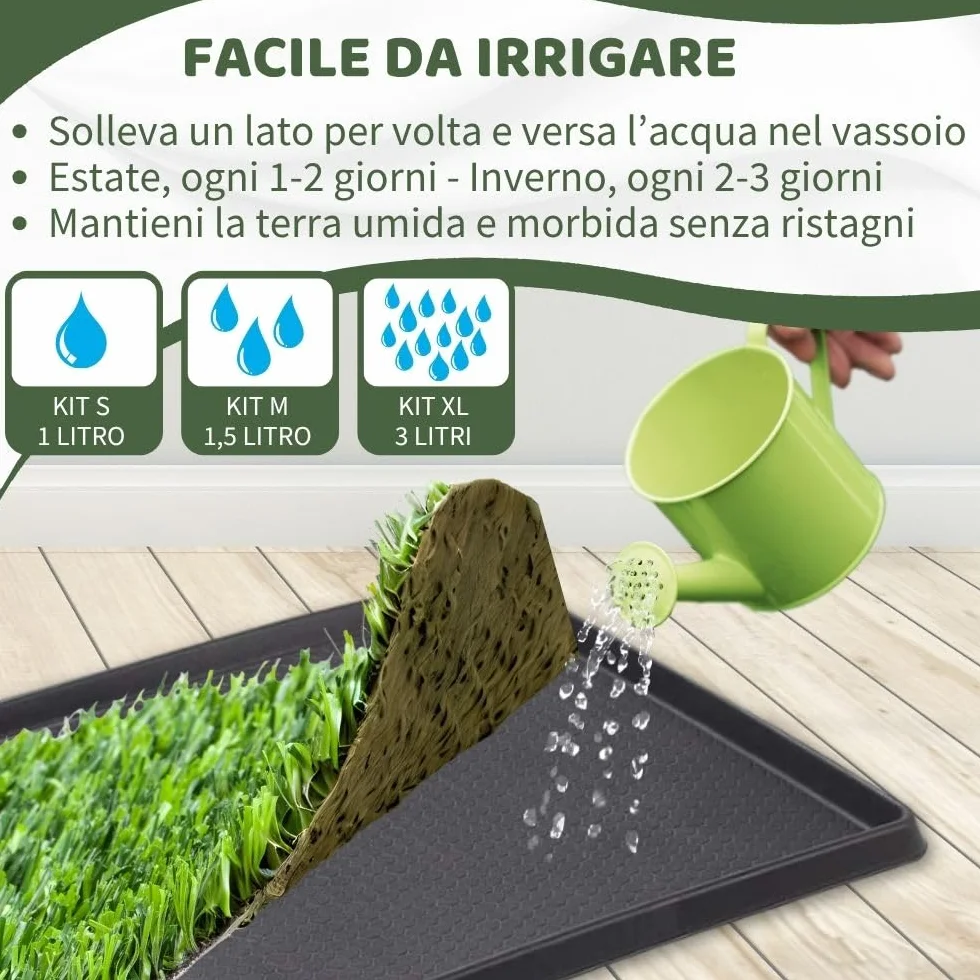 Ricarica S Tartarughe 60x40cm - Terrario tartarughe di terra in vero prato naturale, Ricambio facile da sostituire per il Kit S, casetta per tartarughe da interno dura fino a 5 mesi
