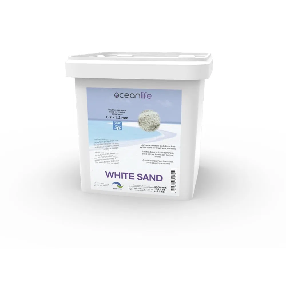 Oceanlife White Sand 0,7-1,2 mm - 5000 ml - Sabbia calcarea Bianca fine