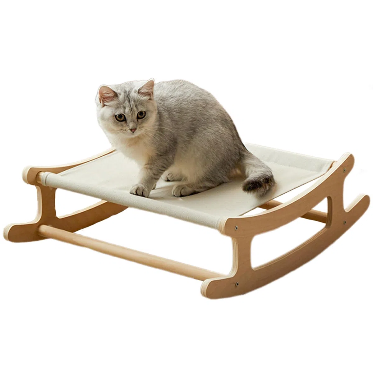 Amaca Gatti,Seduta In Legno Rialzata Morbida E Traspirante,50.5 x 41.5 x 15.8 cm Lettino Lavabile Per Gatti Con Amaca - Adatto a Animali Domestici, Casa e Angoli Interni