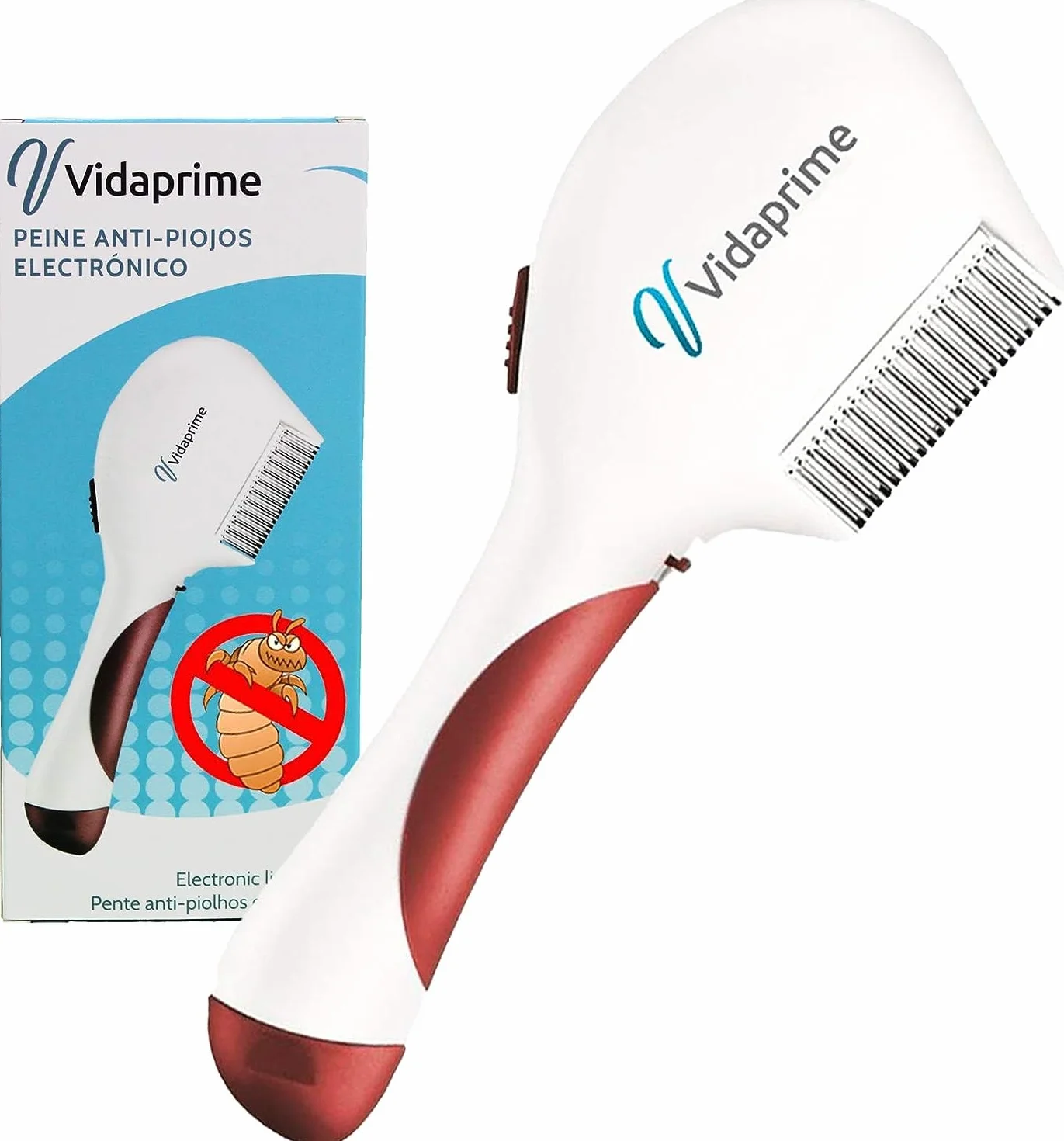 Vidaprime - Pettine elettrico antipidocchi e lendini, efficace, cura ottimale dei capelli, professionale