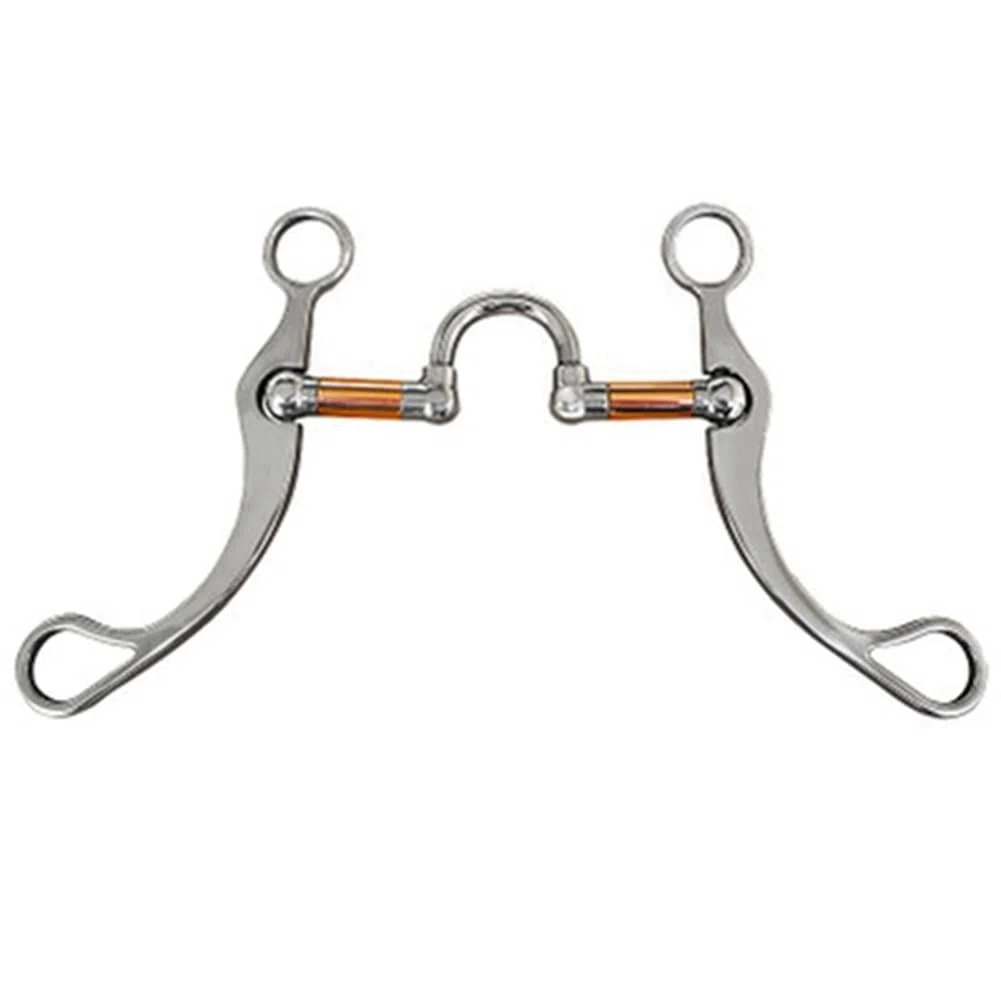 Anneth Snaffle Bit Horse Bits in Acciaio Inossidabile Western Snaffle Bits per Bocca da Addestramento con Porta in Rame