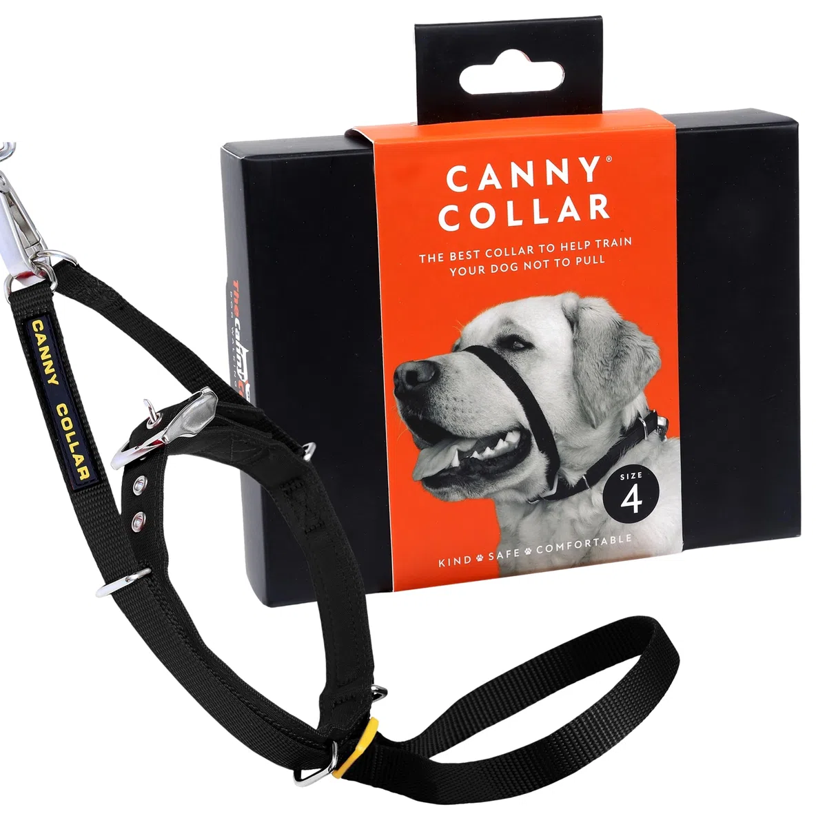Canny Collar – Collare a Cavezza Addestramento Cane | Collare Anti‑Tiro Gentile e Sicuro | Camminate Piacevoli Senza Stress – Nero, Taglia 4