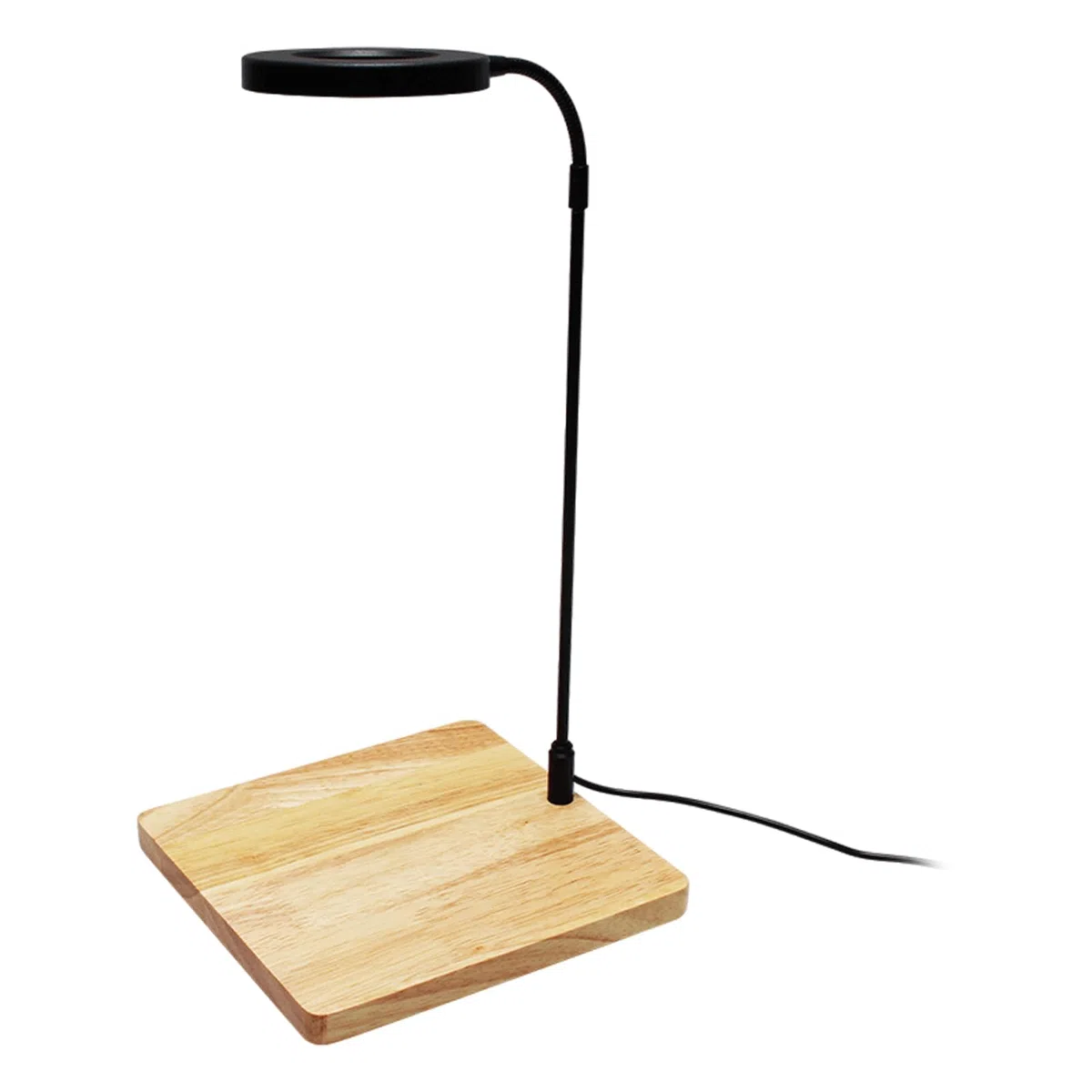 Luce rotante a LED per acquari con supporto in legno per acquari e terrari per piante in vaso Fornitura di illuminazione paesaggistica Lampada per acquari