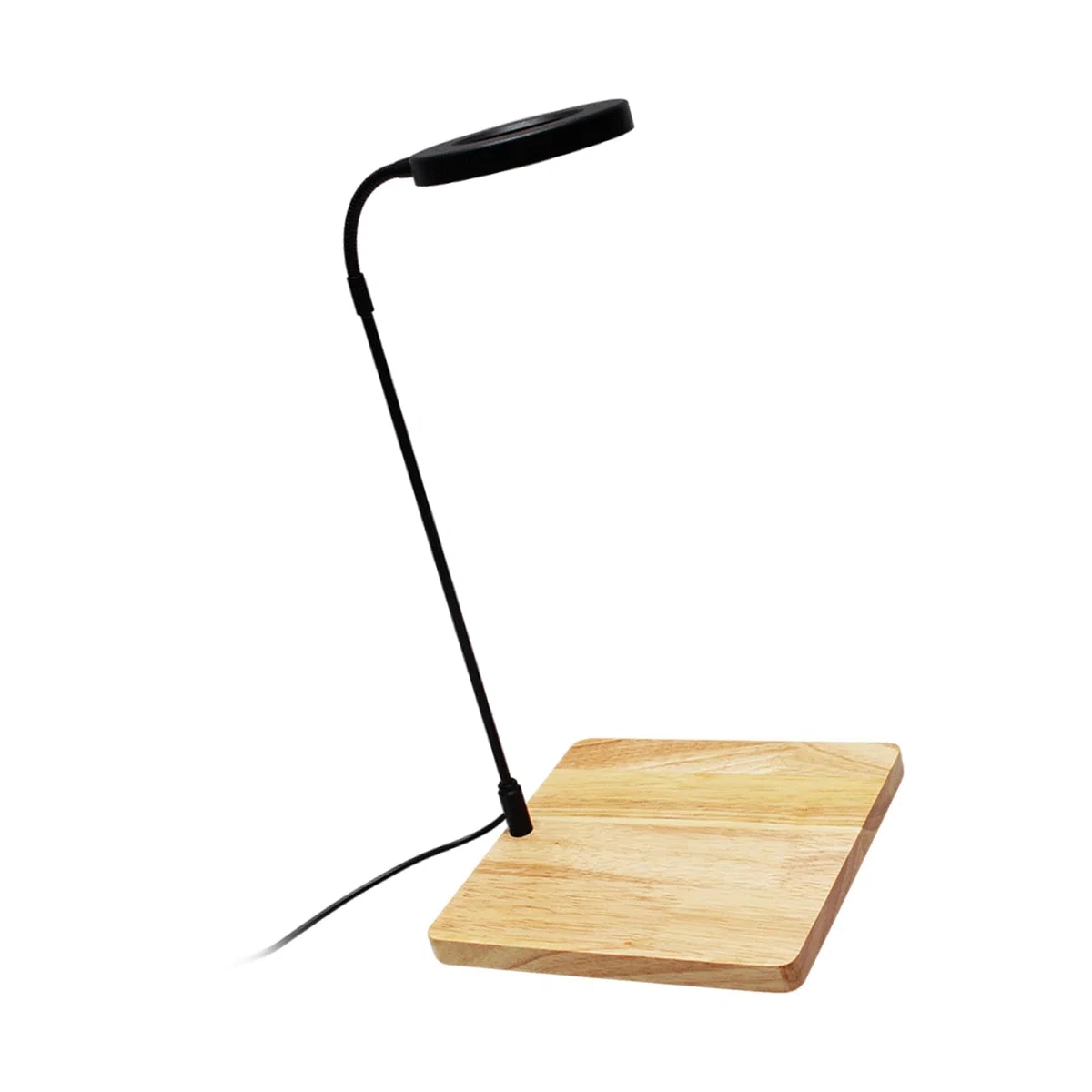 Luce rotante a LED per acquari con supporto in legno per acquari e terrari per piante in vaso Fornitura di illuminazione paesaggistica Lampada per acquari