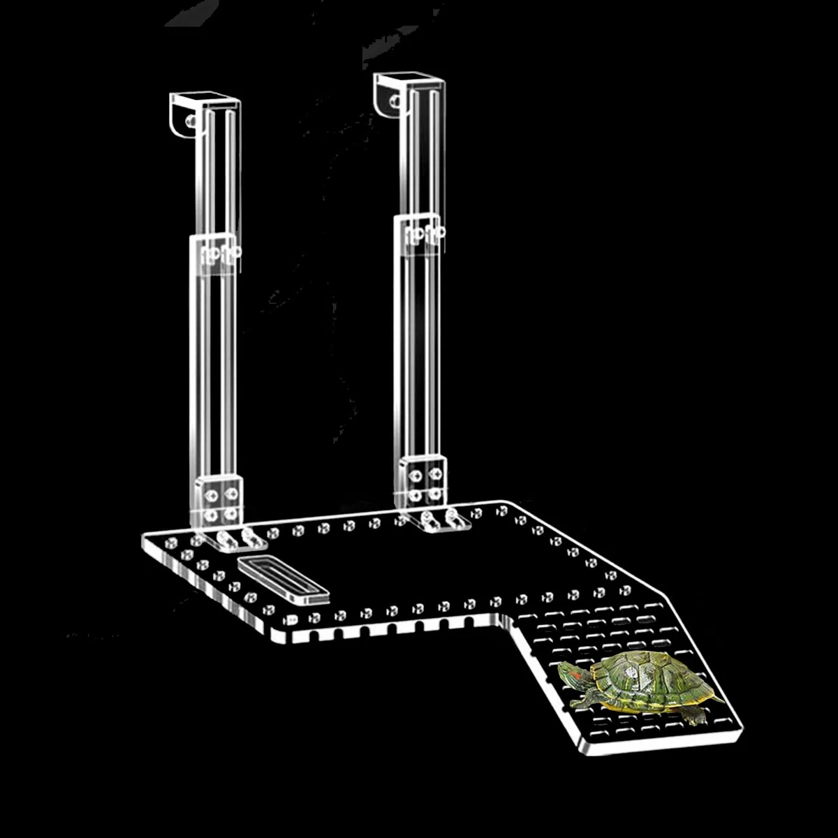 Piattaforma per Crogiolarsi per Tartarughe in Acrilico, Super Trasmissione della Luce, Habitat Con Ripiano da Arrampicata, Accessori (XL)