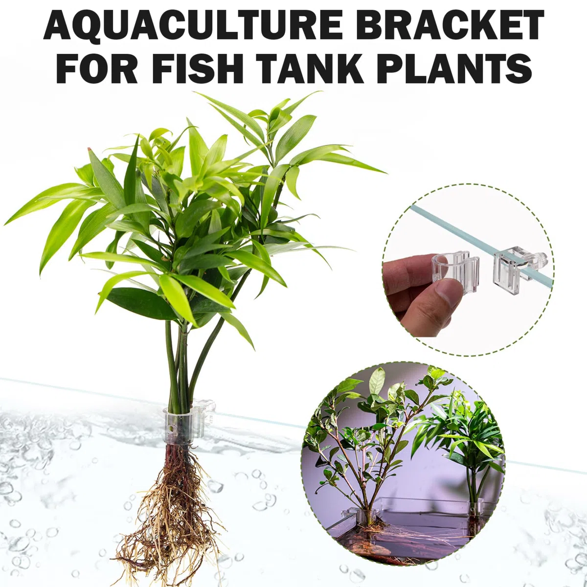 Porta piante per acquario da 12 pezzi, porta piante trasparente per acquario con design a forma di U per una facile installazione e un Aquascaping flessibile