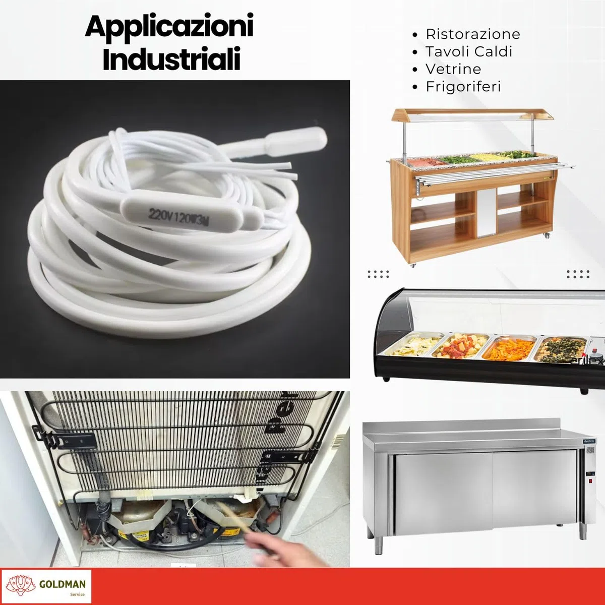 GOLDMAN SERVICE | Cavo Riscaldante Resistenza Bipolare in Silicone Anti Congelamento per Tubi | 2 Metri, 30 Watt | Incubatrici, Acquari, Rettili, Serre, Fermentazione (2 m | 30W)