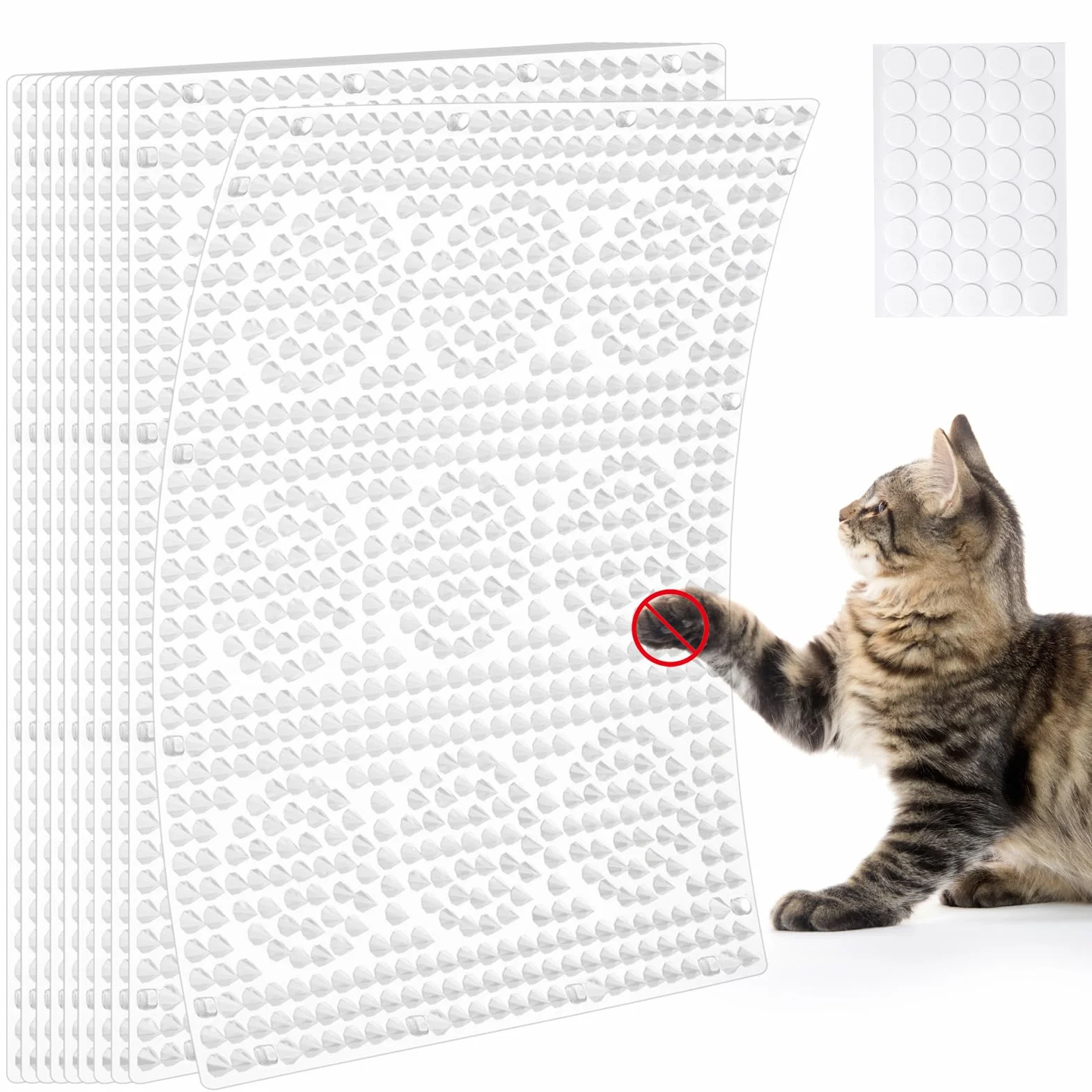 Uross Tappeto protettivo per gatti(10 pezzi) 41 x 33 cm quadrati - tappetino per con punte in plastica da 2,5 cm, tappetino protettivo per, di addestramento dissuasivo per gatti