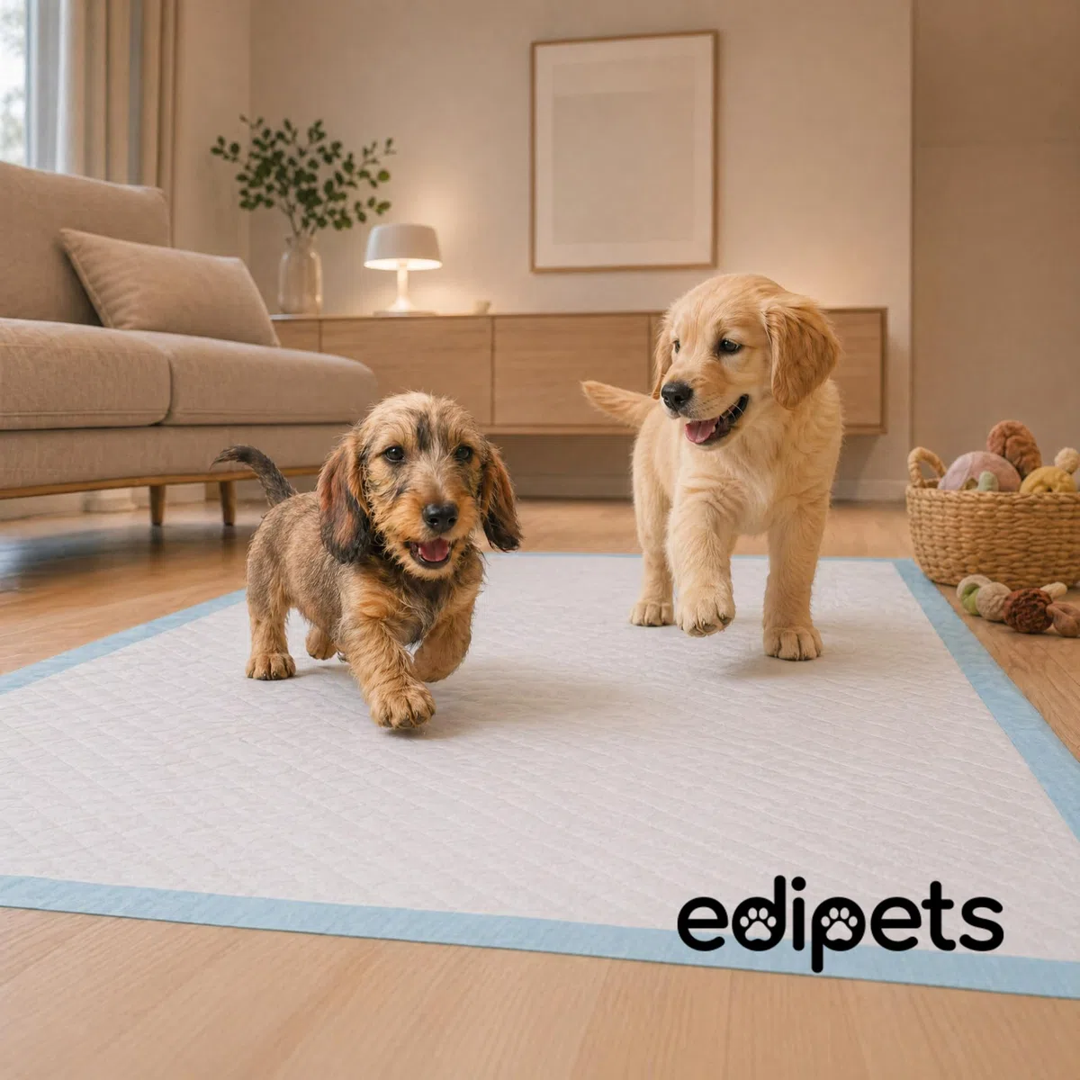 Edipets, Tappetini Igienici per Cani 60x90, Assorbenti, Tappetini Monouso per l'Addestramento dei Cuccioli (40 unità)