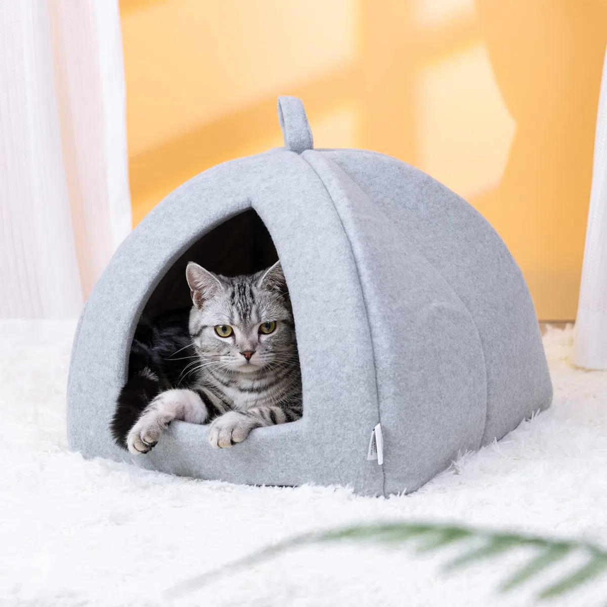 Nobleza Cuccia Gatto, Casetta Pieghevole per Gatto Cani, 2 in 1 Multiuso Lavabile in Lavatrice Cuccia Gatto Chiusa Interno 38 x 38 x 33cm