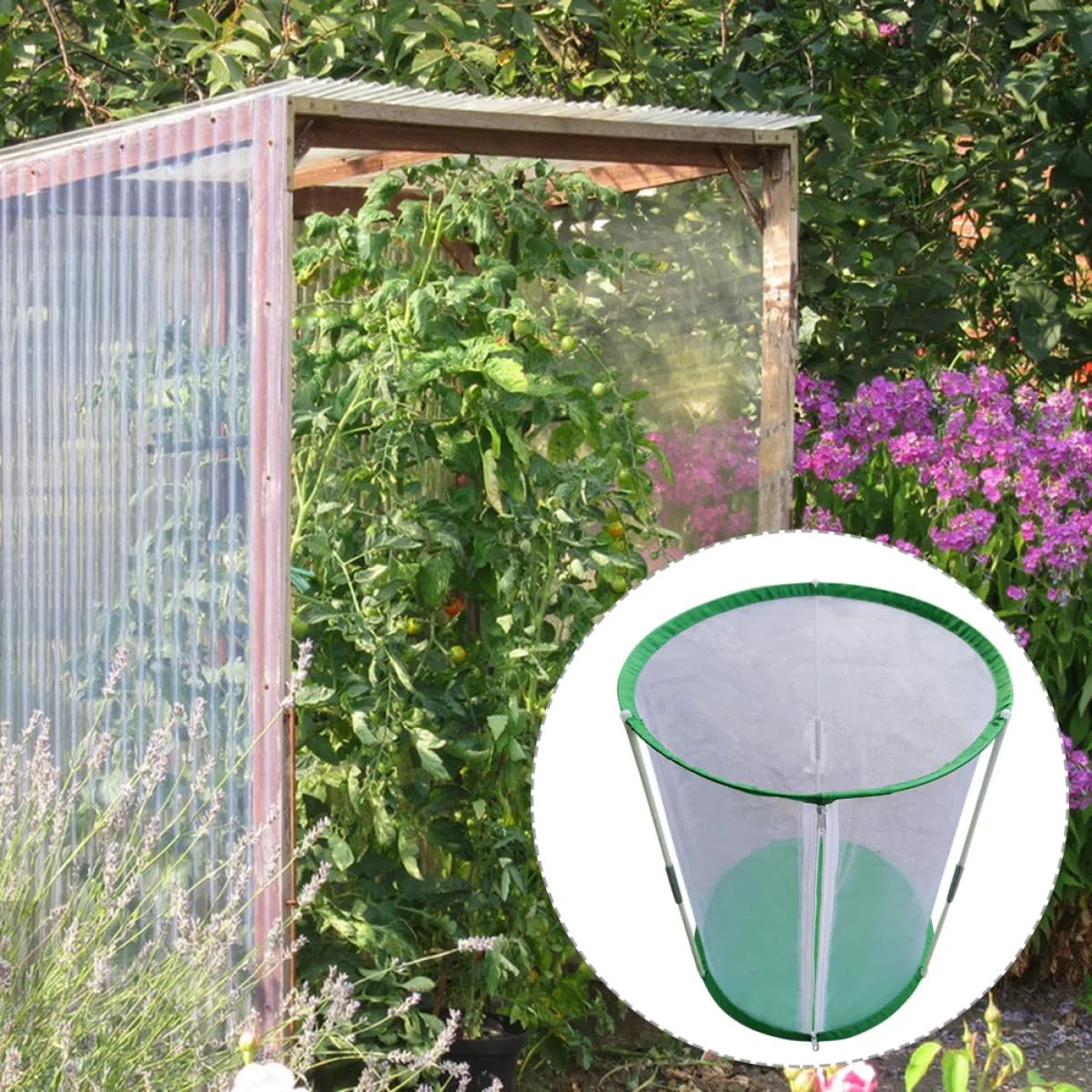 Gabbia di Allevamento per Farfalle Cilindrica Φ30×60 Cm in Rete Trasparente Cerniera Apribile, Habitat Portatile per Osservazione e Incubatrice per Insetti, Adatta per Spazi