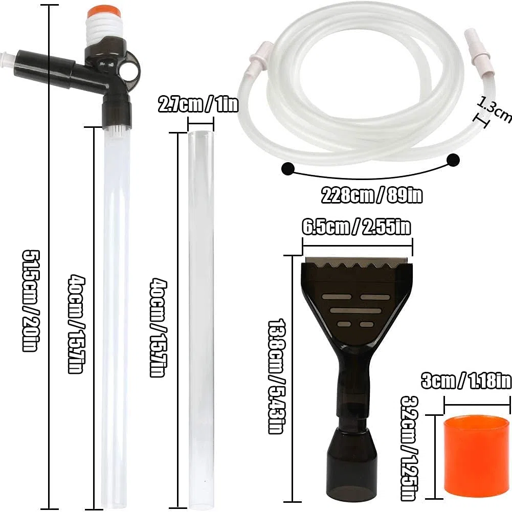 Aspirarifiuti Per Pulizia Acquario, Sifone Aspirarifiuti Acquario, Pompa Sifone Acquario, Fish Tank Ghiaia Cleaner, Con Pulsante Pressione Dell'aria, per Cambia L'acqua, Lava Sabbia, Succhia Feci