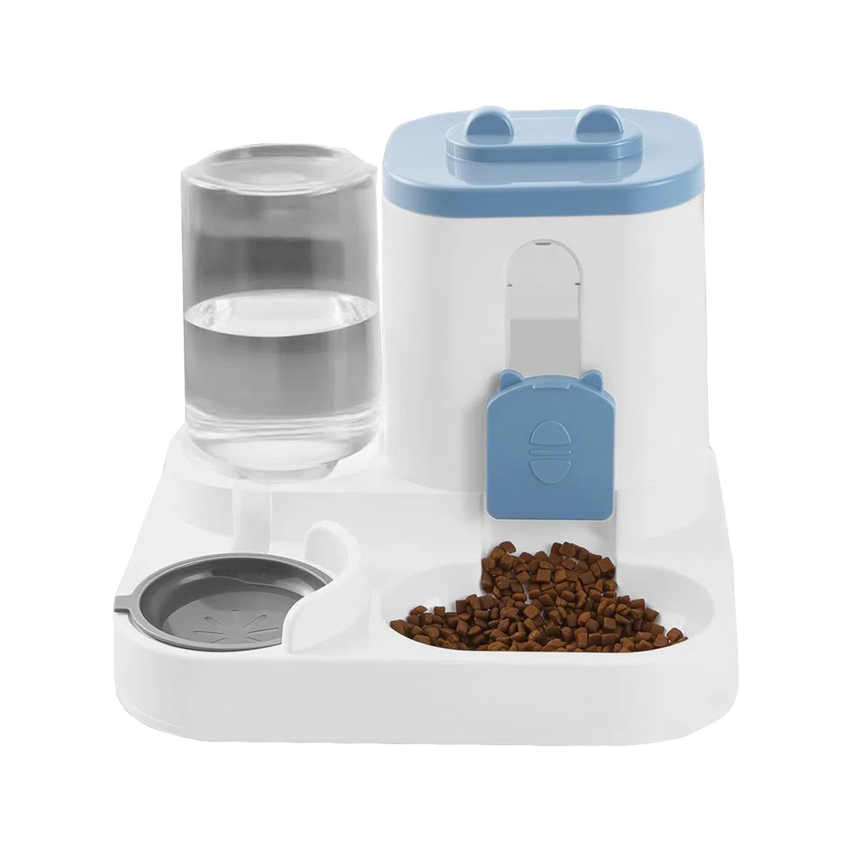Distributore automatico 2 in 1 per gatti e cani, con serbatoio d'acqua e crocchette, mangiatoia e abbeveratoio grande capacità per animali domestici interni