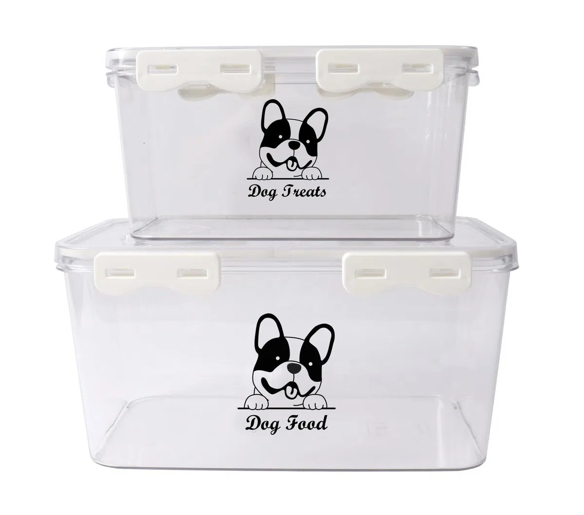 Contenitore Crocchette Cane, Set Di 2 Contenitore Per Alimenti Per Animali Domestici, Porta Crocchette Per Cani In Acrilico,Dispenser Sigillato Per Crocchette In Canna , Per Gatti, All'Aperto, Viaggi