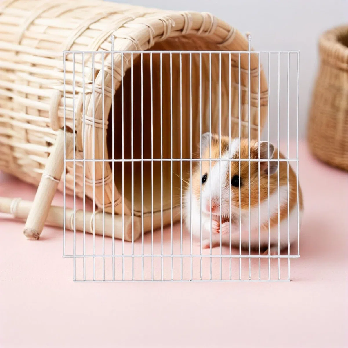 Hohopeti Divisorio per Gabbia per Piccoli Animali in Ferro Bianco 2 Pezzi, Pannello Separatore Robusto e Trasparente per Habitat Domestici e Animali da Compagnia