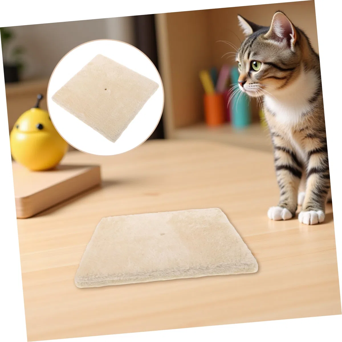 Base di Ricambio per Tiragraffi Gatto M8/m10 in Peluche e Truciolato Beige Finitura Morbida e Supporto Duraturo per Progetti Fai da Te di Albero Tiragraffi in Soggiorno