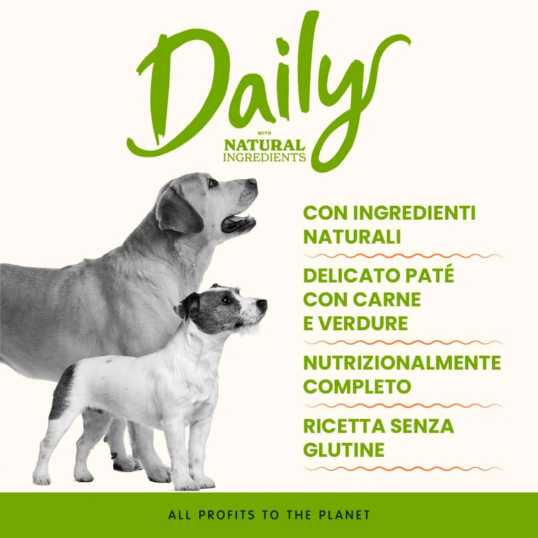 Almo Nature Daily, Alimento Umido per Cani Adulti con Pollo e Piselli - 100g, Confezione da 32