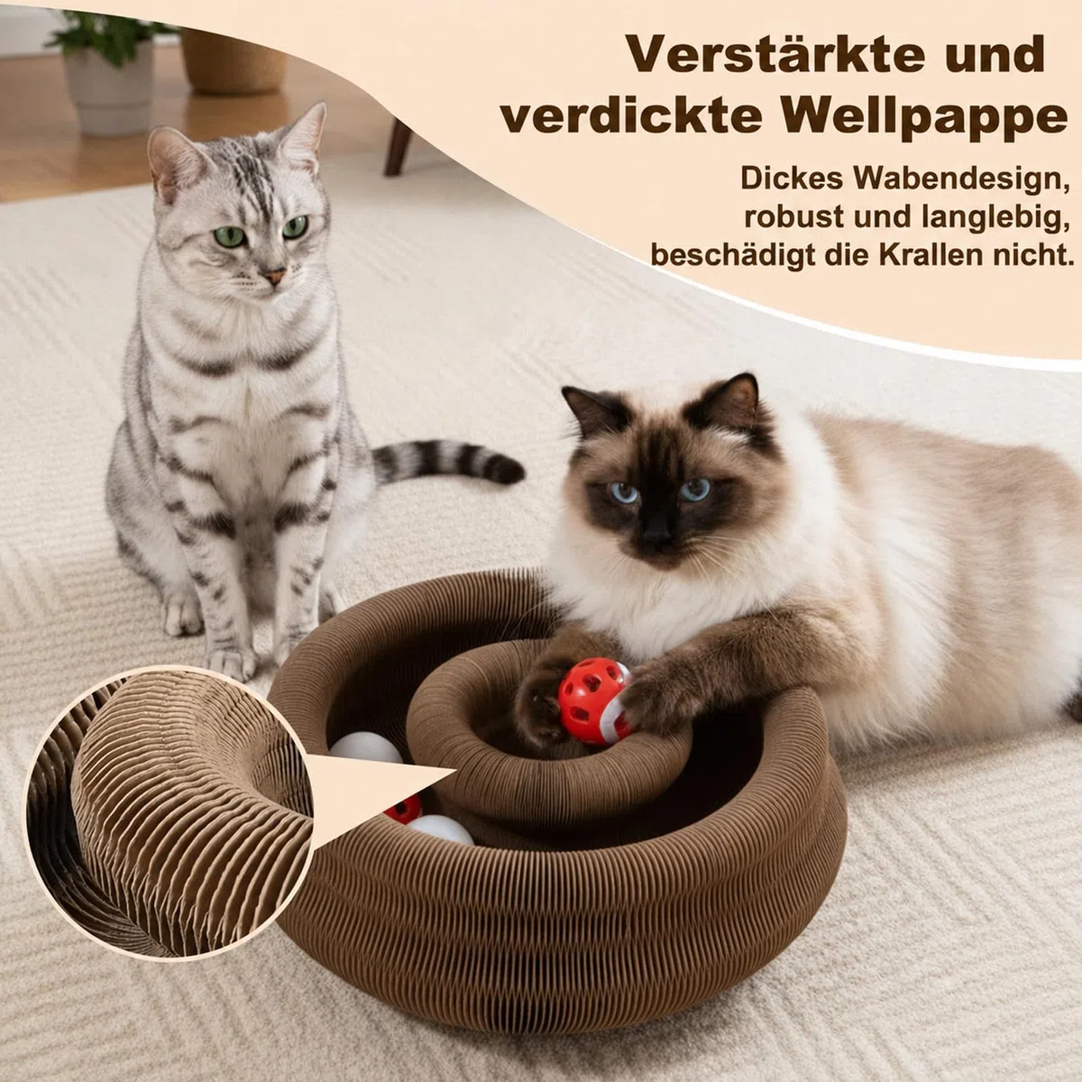 Reiteag KittySpin | Spin Regno Felin, Tiragraffi Interattivo per Gatti, Ovet Interattivo per Durevole Design Reversibile, Adatto a tutte le taglie