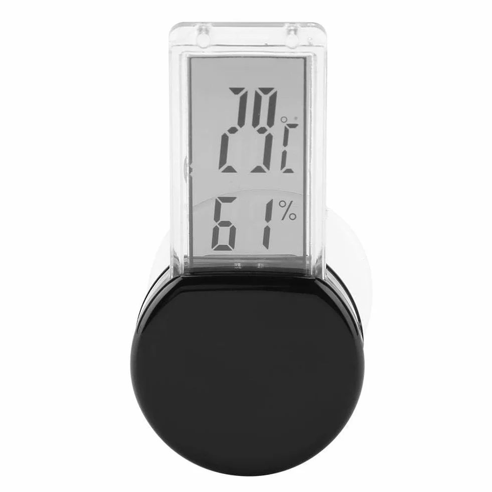 Rettile Igrometro elettronico Termometro Impermeabile in Tempo Reale Lizard Crawler Box Rainforest Serbatoi umidità Monitor Temperatura con sensore Incorporato(Nero)