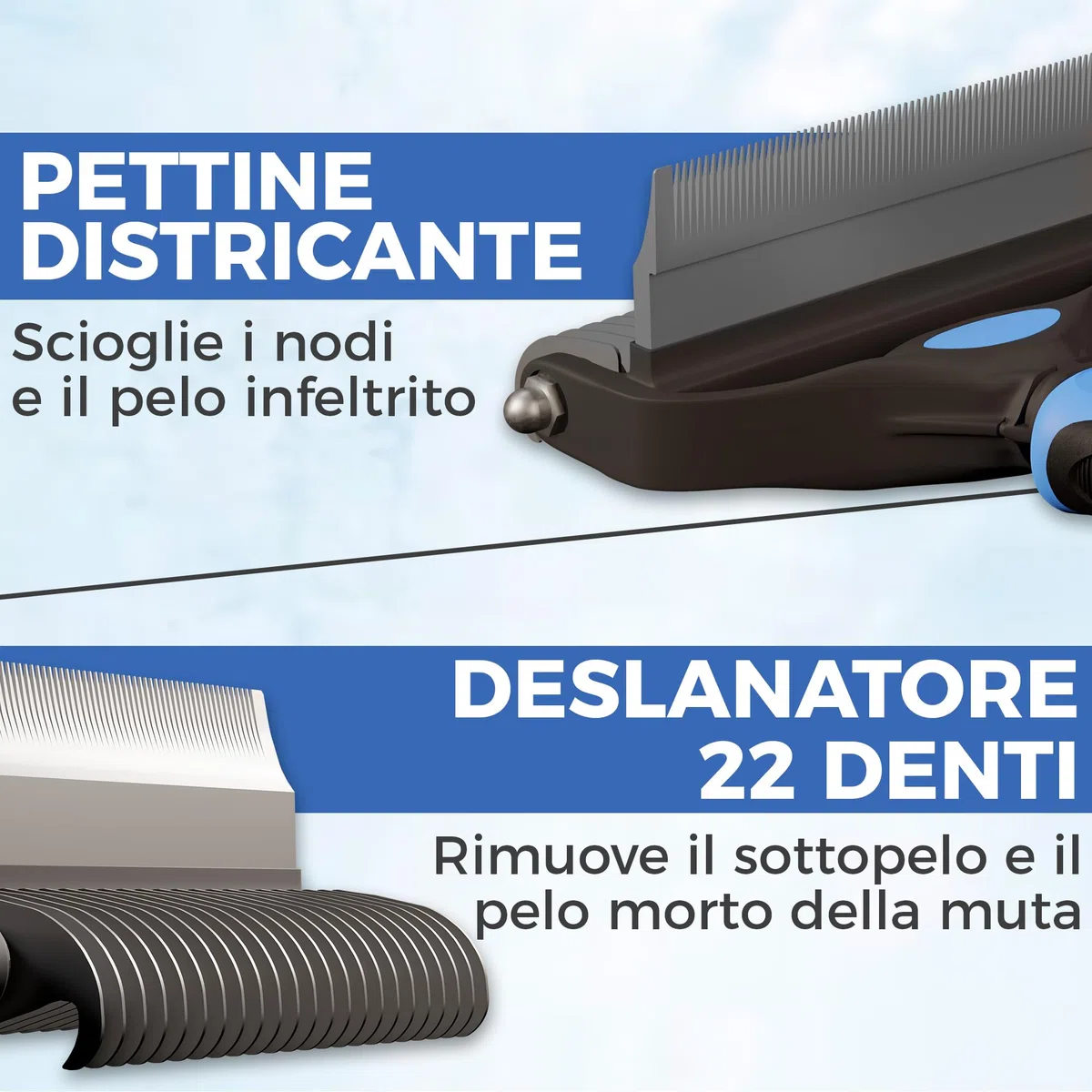 Spazzola per cani e gatti a pelo lungo - pettine grande professionale districante e spazzole per cani, gatti persiani e animali domestici a pelo corto per rimuovere peli morti