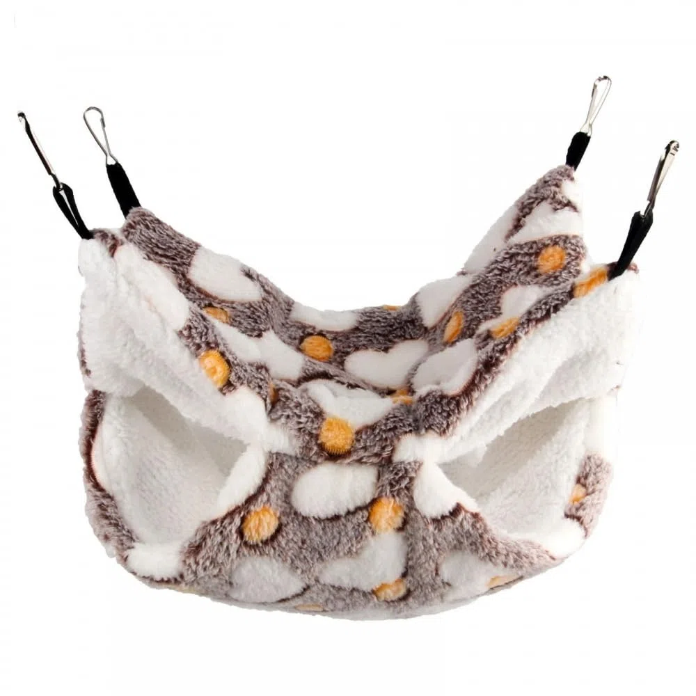 MiOYOOW Amaca per piccoli animali, Amaca calda per Furetto Amaca morbida a doppio strato per criceti, topi, scoiattolo, cincillà, maiale d'India, giocando a dormire 34 x 34 cm (lunghezza x larghezza)