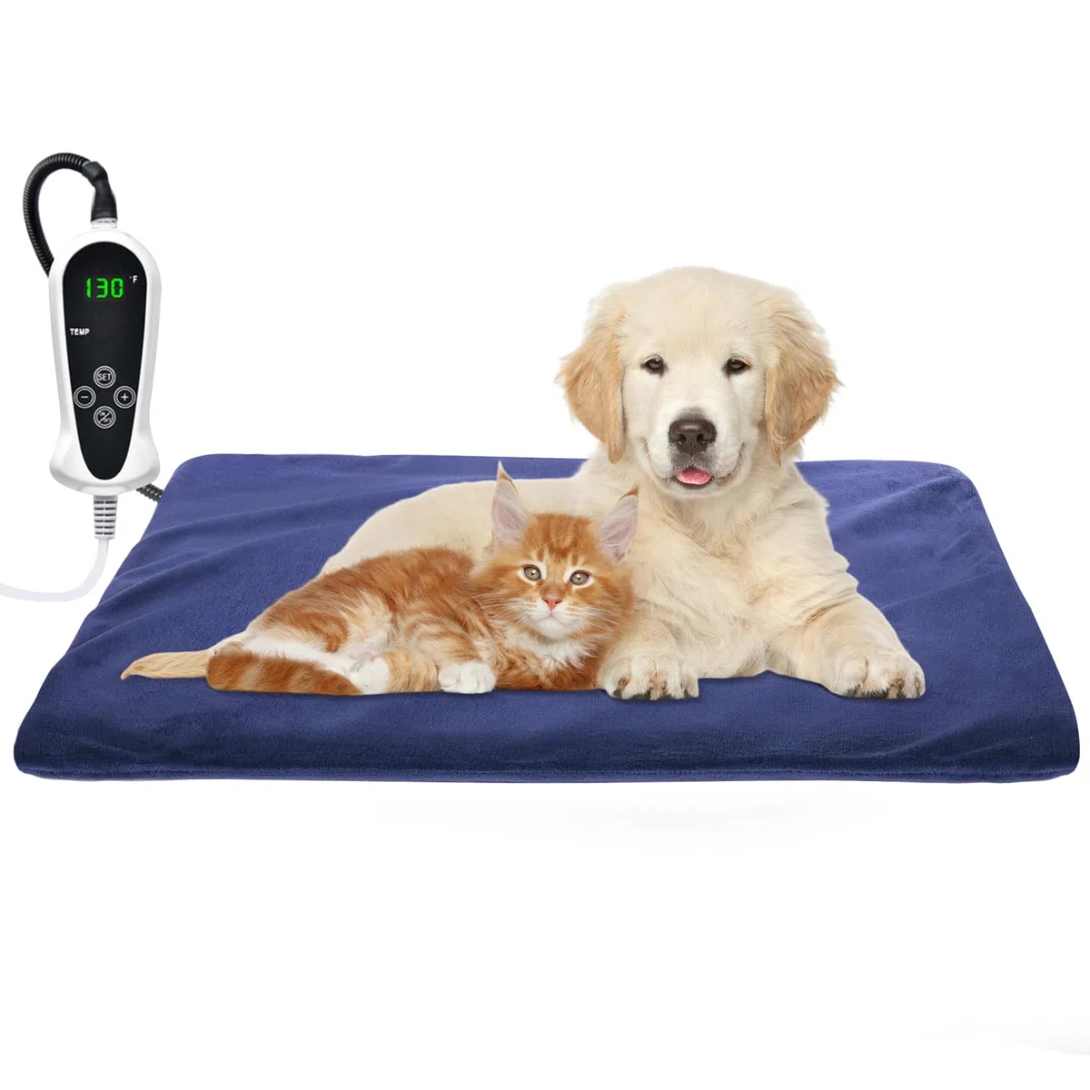 RIOGOO Tappetino riscaldante per Animali Domestici riscaldante Grande, per Cani e Gatti riscaldante Elettrico per Cani e Gatti Tappetino riscaldante per Interni(55x45cm)