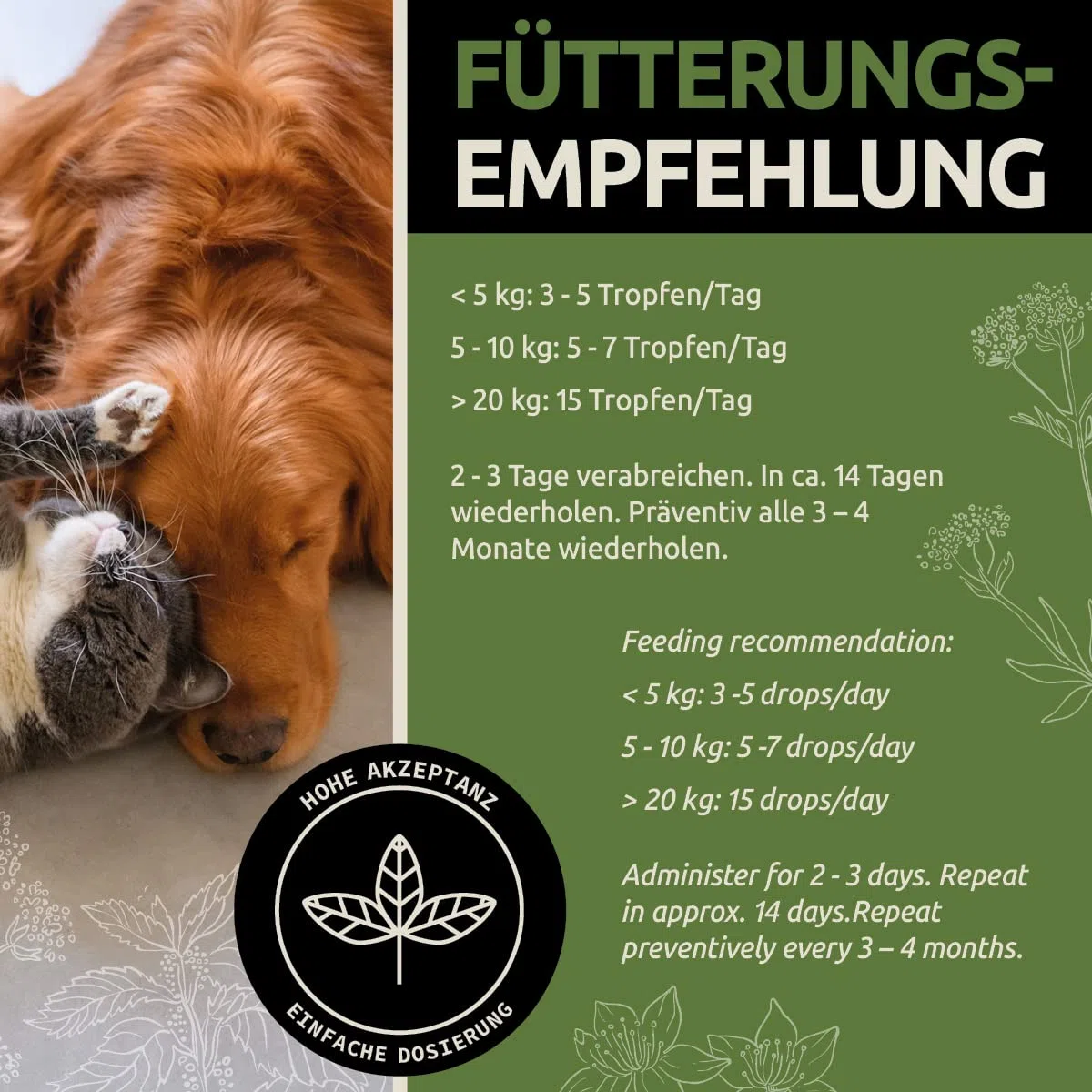 GreenPet Pet Anti-Parasite Liquid per cani, gatti e conigli - Alternativa naturale per la prevenzione e il trattamento dei vermi