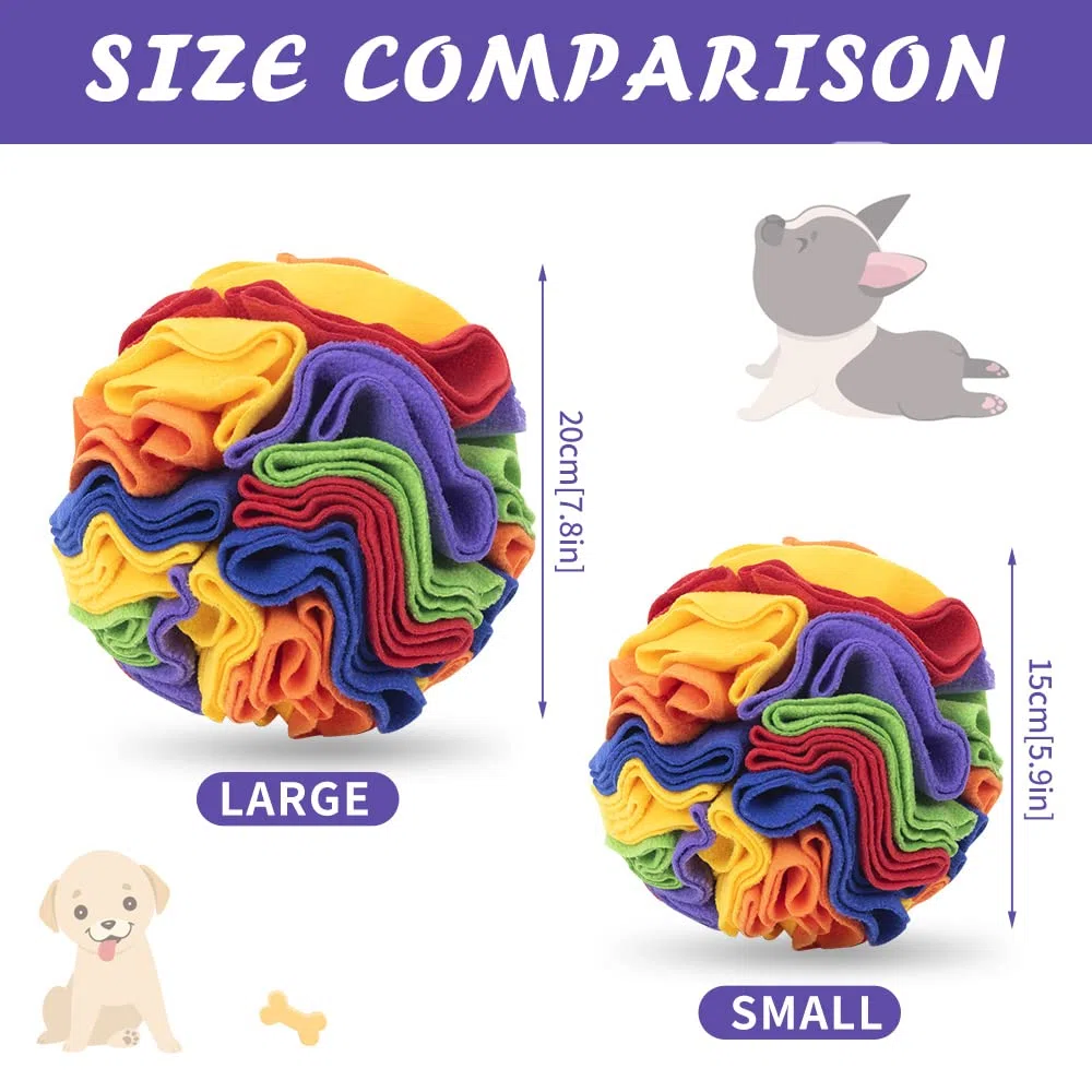 Sniffing Ball per Cani, Tappetino Snuffle Interattivo, Gioco Sfera Puzzle, Tappeto Nascondi Cibo, Addestramento per Cani di Piccola e Media Taglia