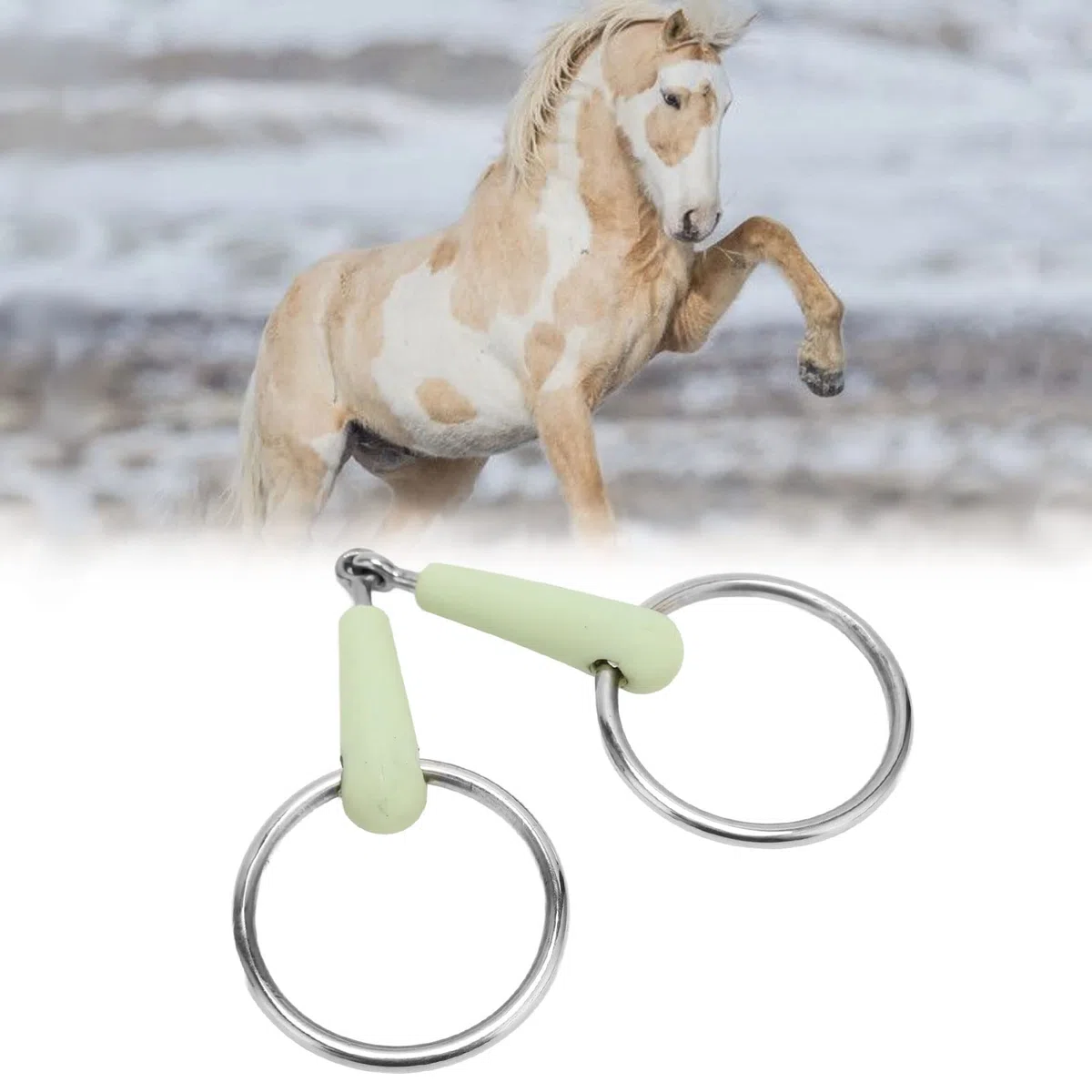 Morso per Filetto Ad Anello per Cavallo, Morso per Cavallo Privo di Sostanze Tossiche in Acciaio Inossidabile Leggero Flessibile per l'allenamento