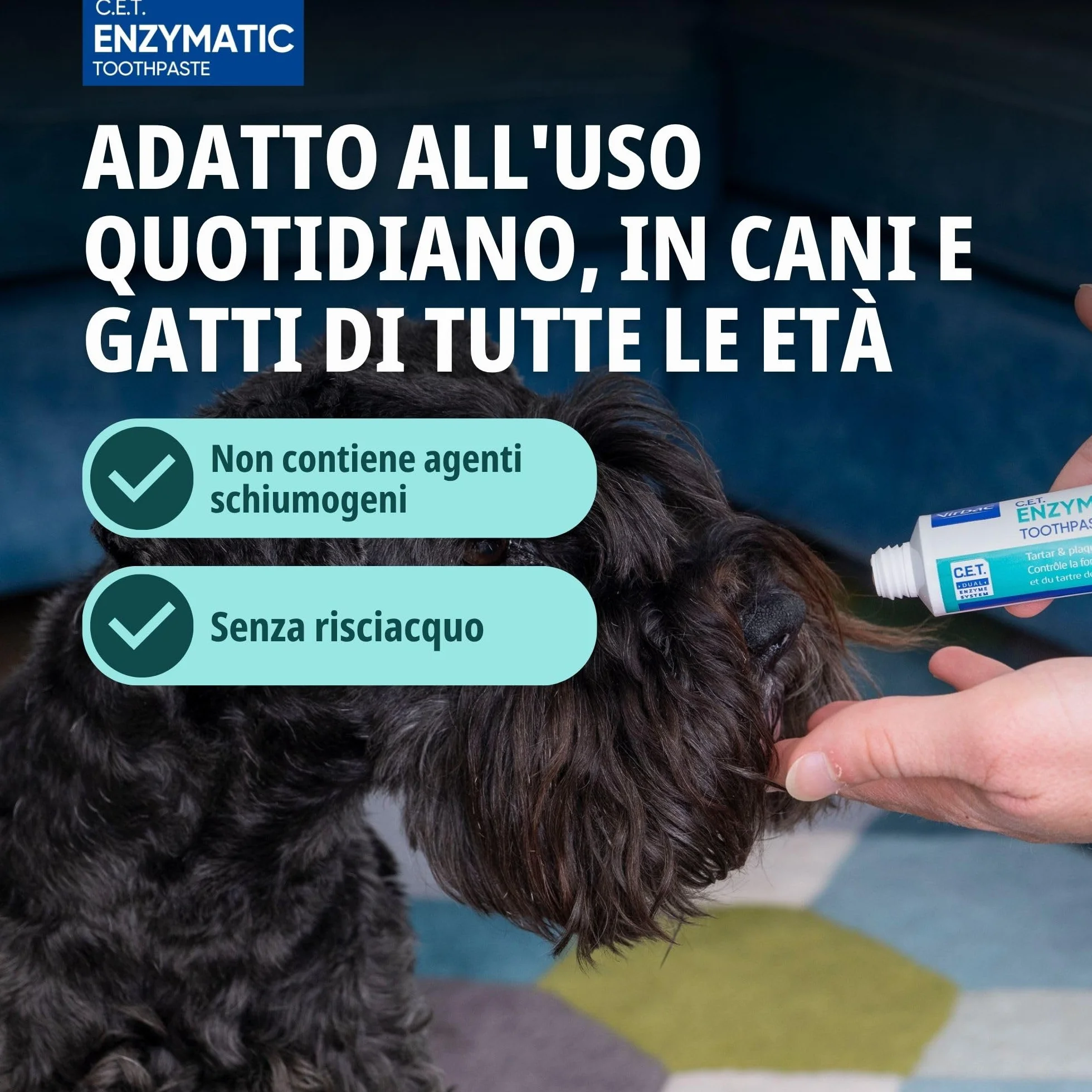 Virbac C.E.T. Dentifricio | 70 g | Con Aroma di Pollo per Cani e Gatti | Sistema C.E.T. Brevettato