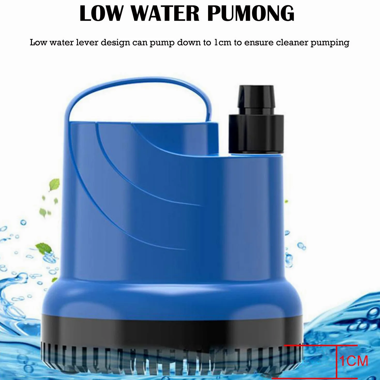 EXLECO Mini Pompe À Eau Submersible 1500L/H 20W 230V Pompa Sommergibile Pompa Acqua con Spina Pompa Fontaine Hauteur de Refoulement 1,6 M Câble 1,8M pour Jardin, Aquarium, Étang