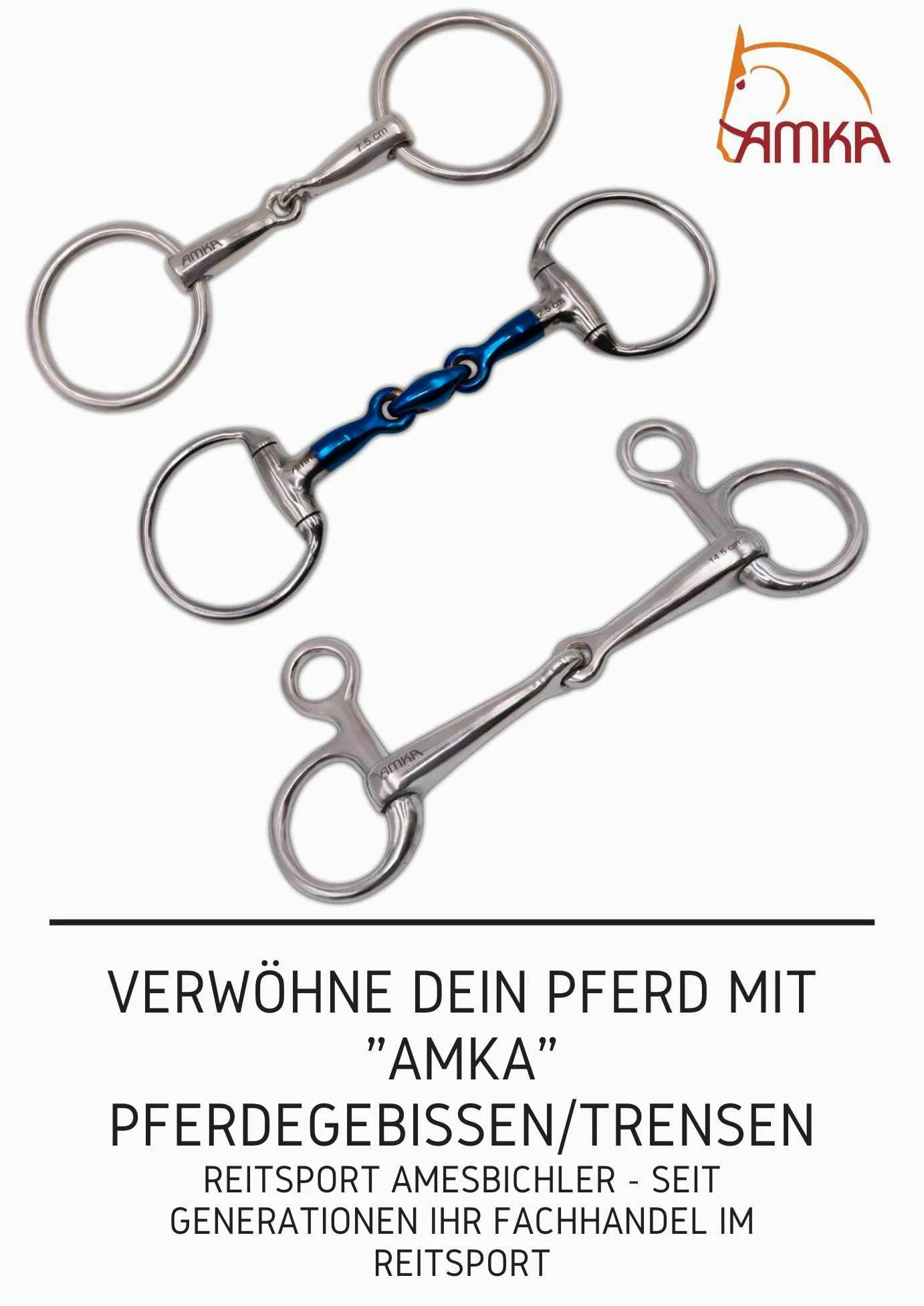 AMKA Ponytrense - Fascio d'acqua pony, spessore 12 mm, anelli 50 mm, 7,5 8,5 9,5 10,9