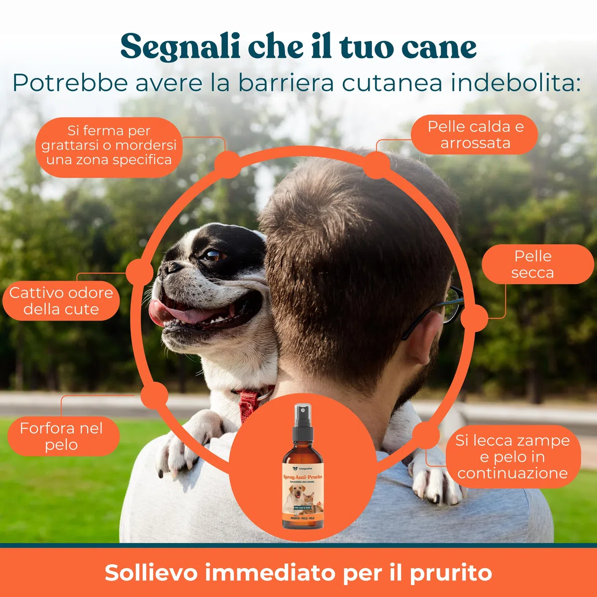 Spray Antiprurito Cane e Gatto con Probiotici – Sollievo Immediato per Prurito Cane, Senza Risciacquo