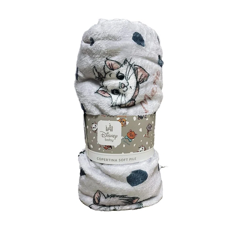 Copertina Plaid in soft pile per animali gatti in 100% poliestere con gattini Disney 75x100 cm in 3 colori (DISNEKUM454WD) (Grigio)
