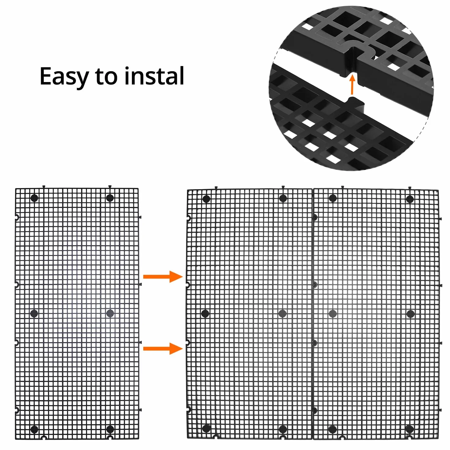 QWORK® 8 Pezzi 15 x 30 cm Rete per Acquario in plastica con 48 Supporti per filtrazione Fai-da-Te e aquascaping.