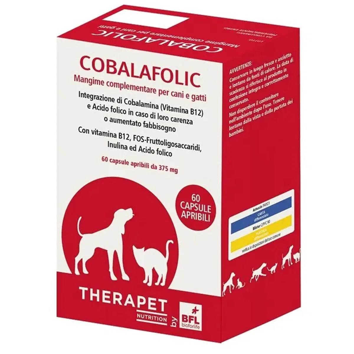Therapet Cobalafolic Mangime Complementare per Cani e Gatti, Confezione da 60 Capsule Apribili